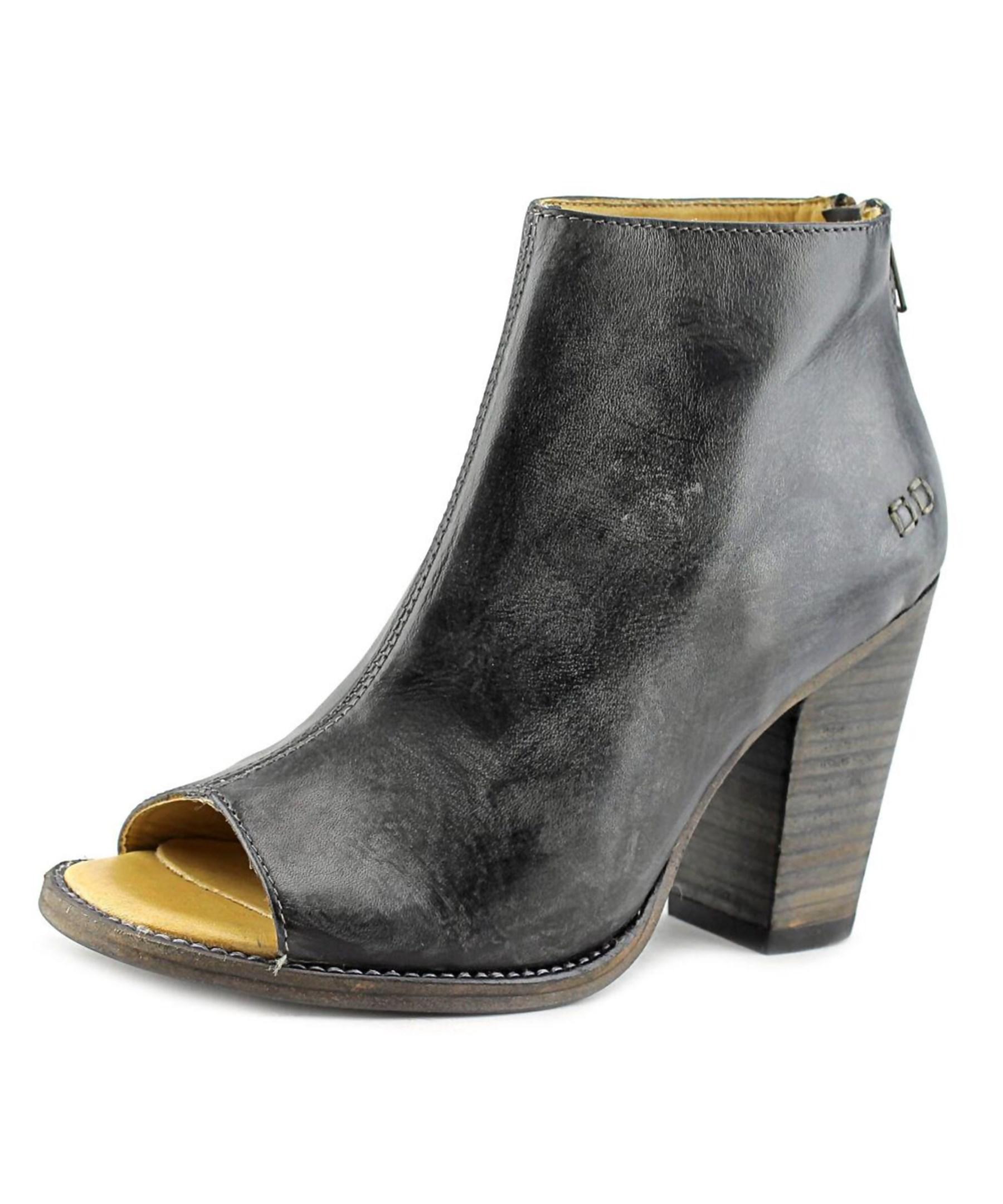 Bed stu Onset Peep-toe Leather Ankle Boot in Black | Lyst