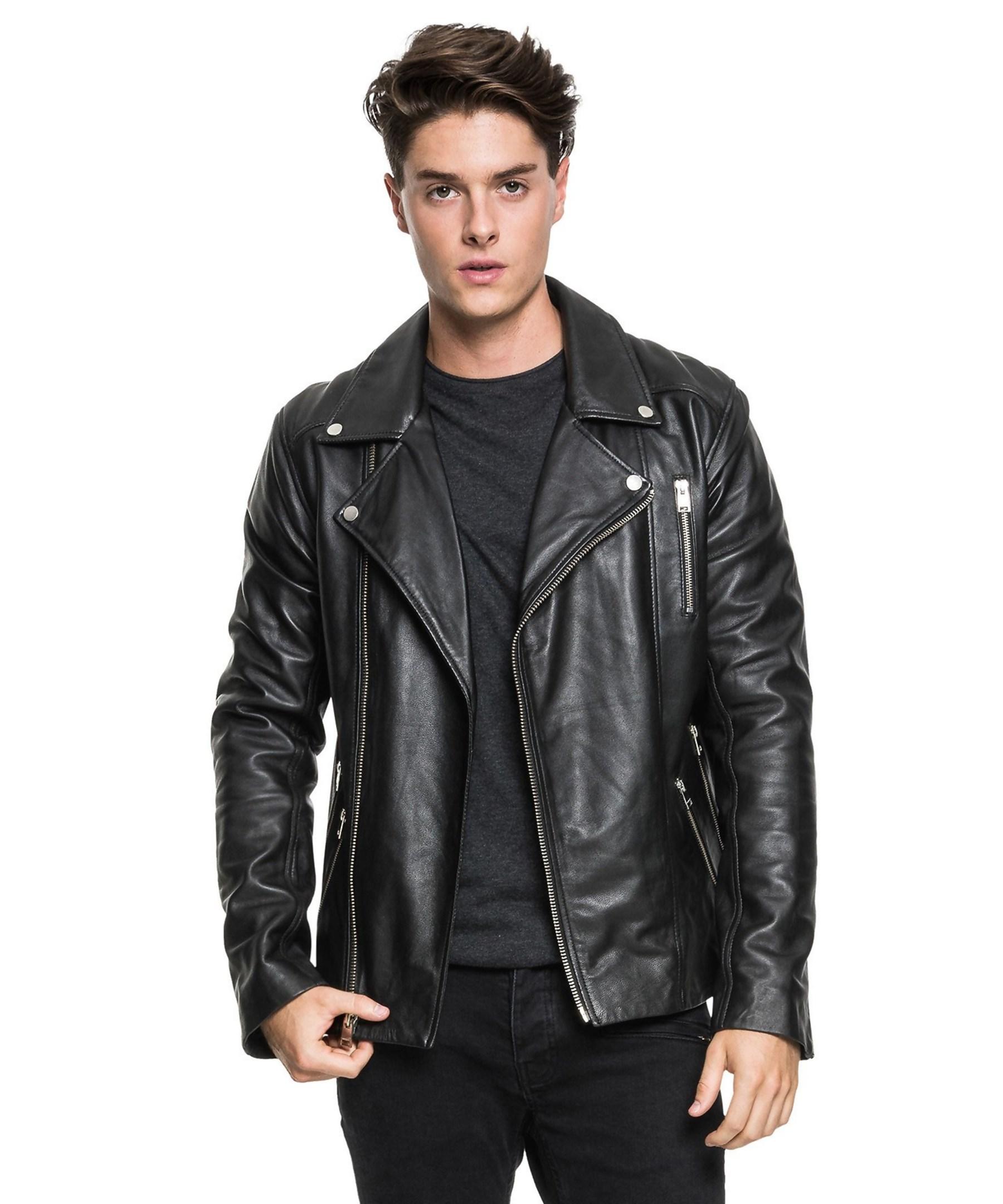 Lamarque Quilted Leather Jacket Moto Lamarque Enforcer Leather Biker Jacket In Black For Men Lyst