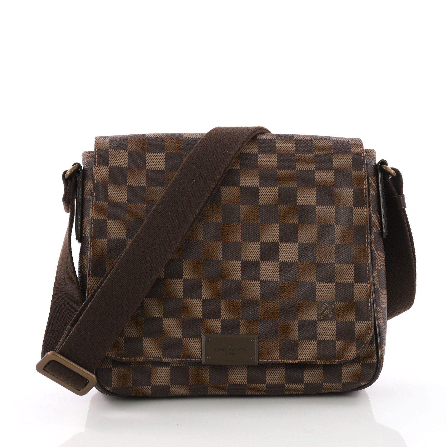Lyst - Louis Vuitton Pre Owned District Messenger Bag Damier Pm in Brown