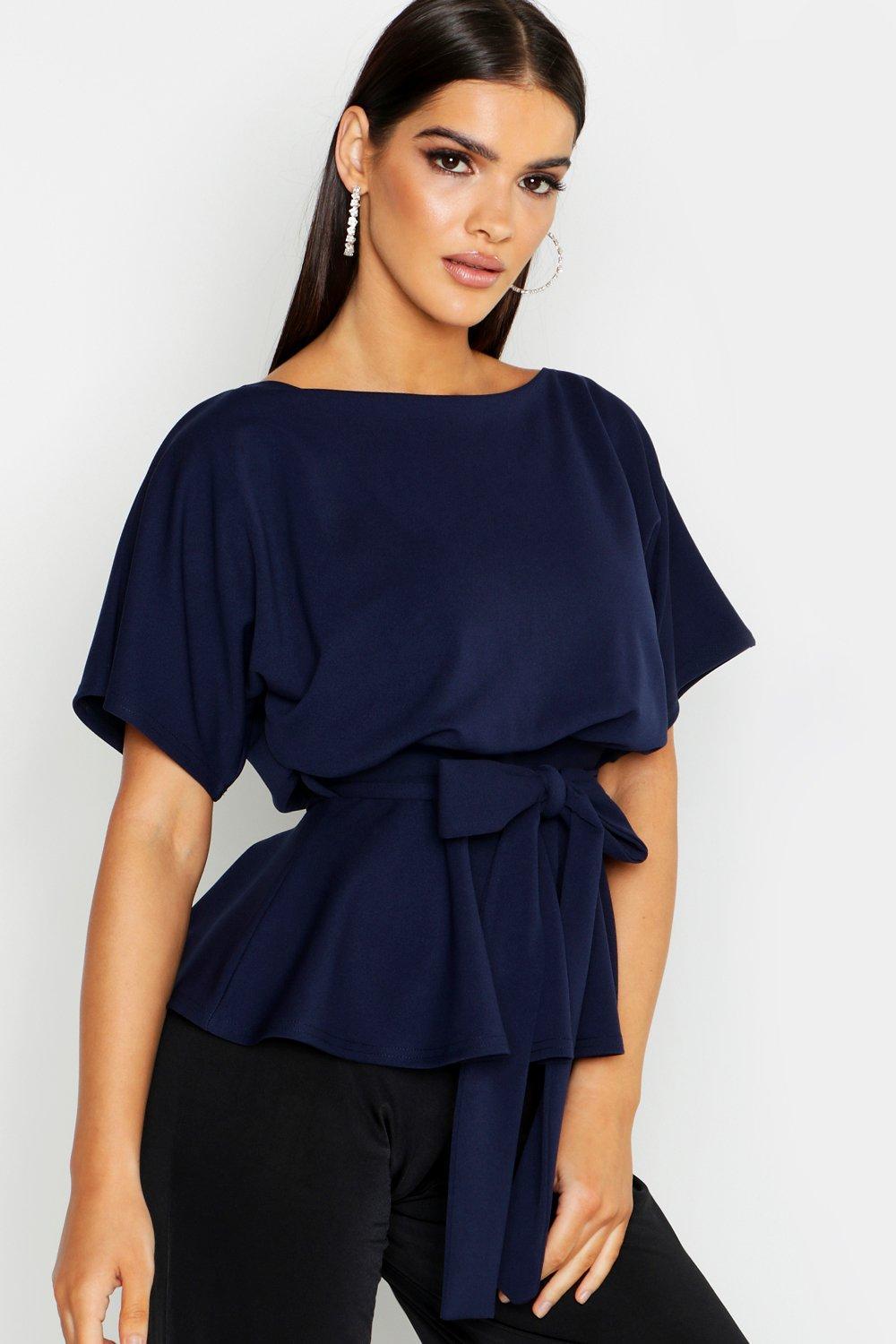 peplum tops boohoo