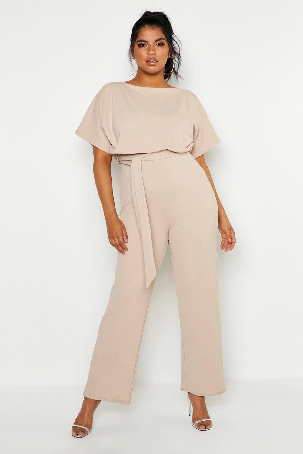 Boohoo Plus Double Layer Jumpsuit - Lyst