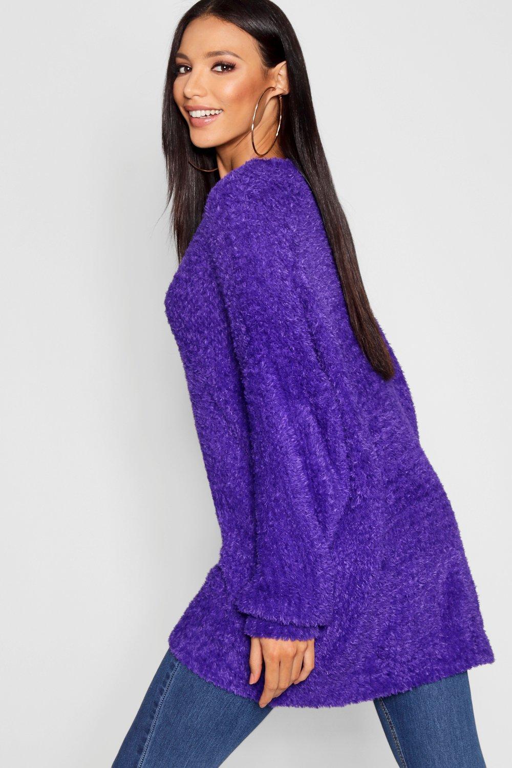 Boohoo Oversized Boyfriend Fluffy Knit Sweater - Lyst