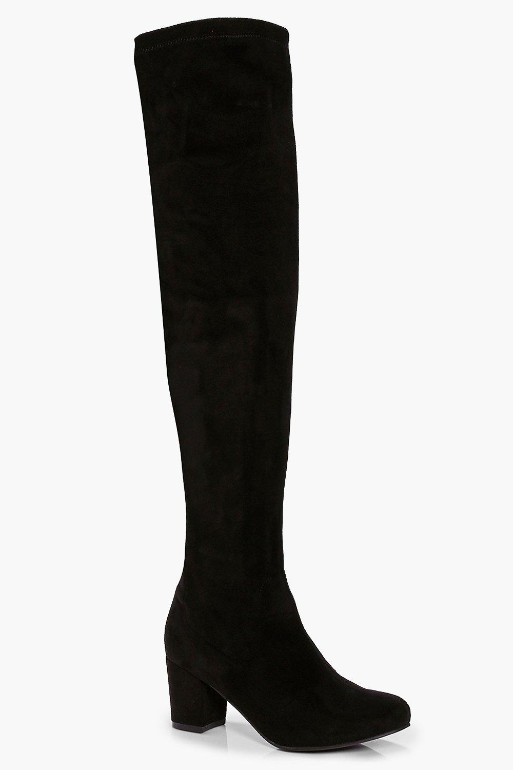 stretchy knee high boots