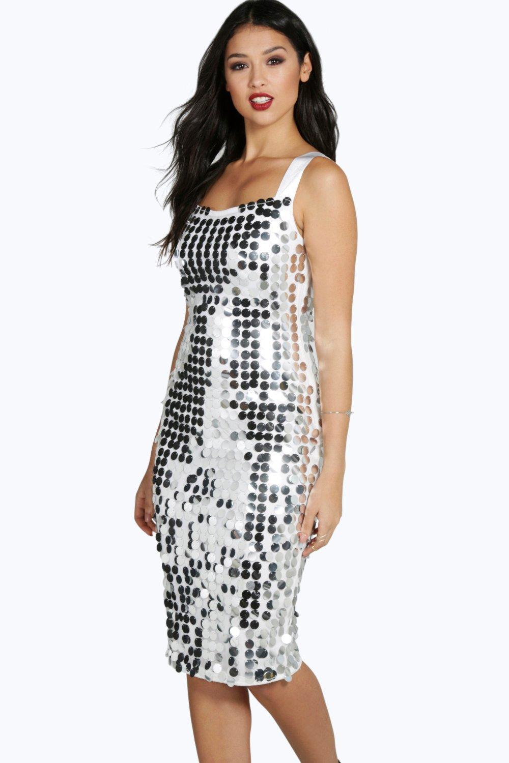 robe sequin midi