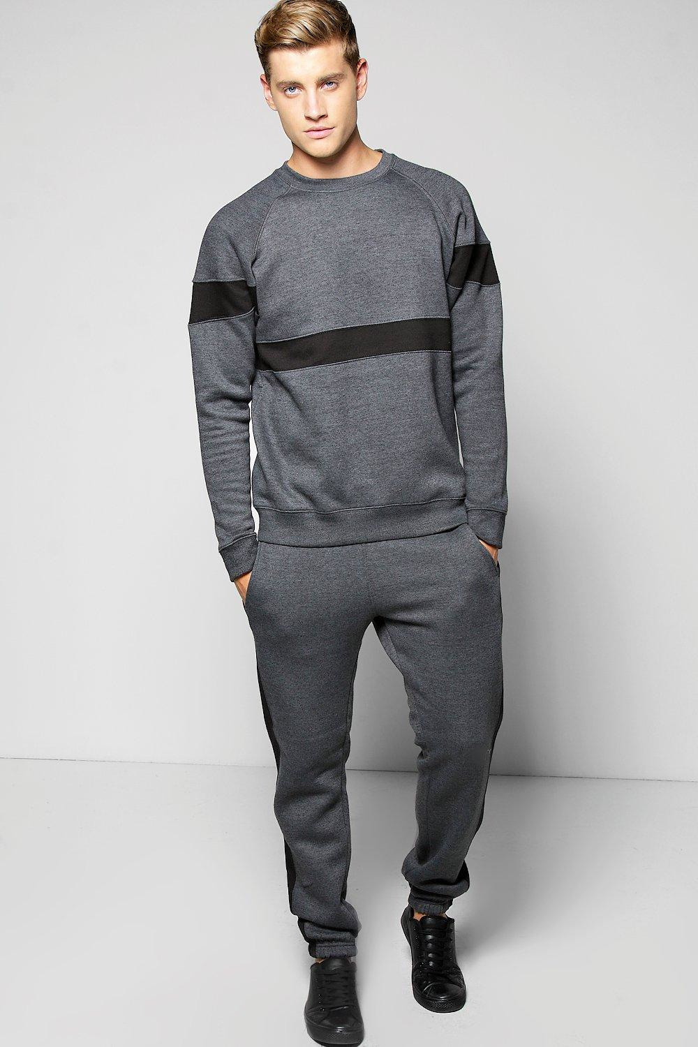 Lyst - Boohoo Sweater Panelled Tracksuit for Men