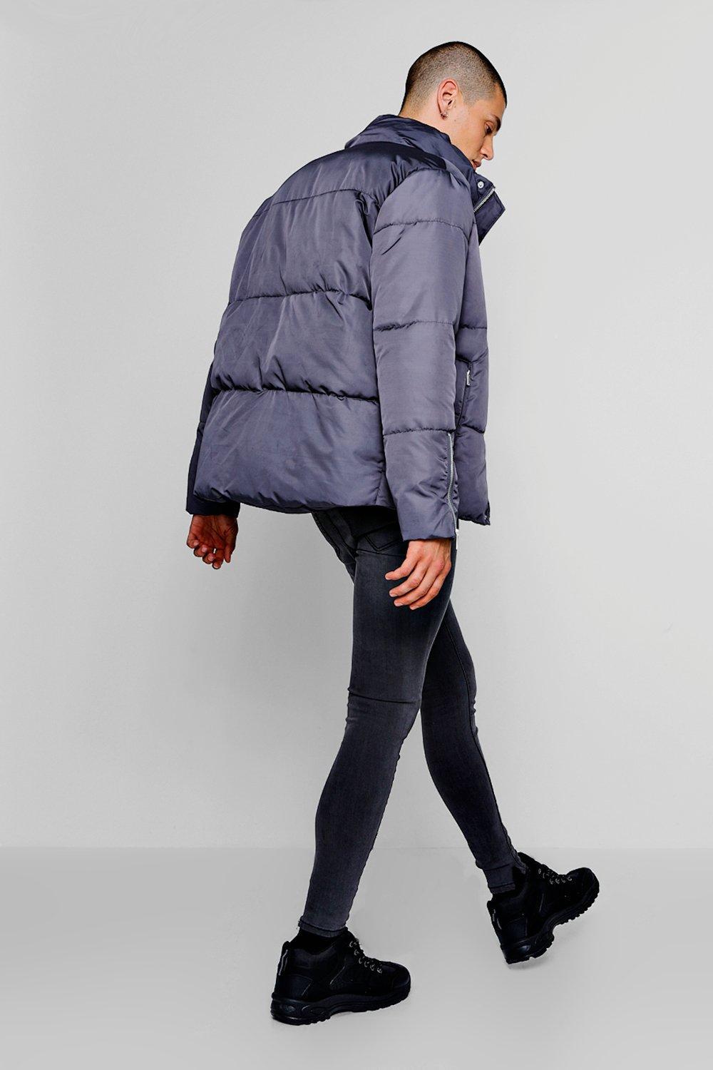 boohooman puffer jacket black