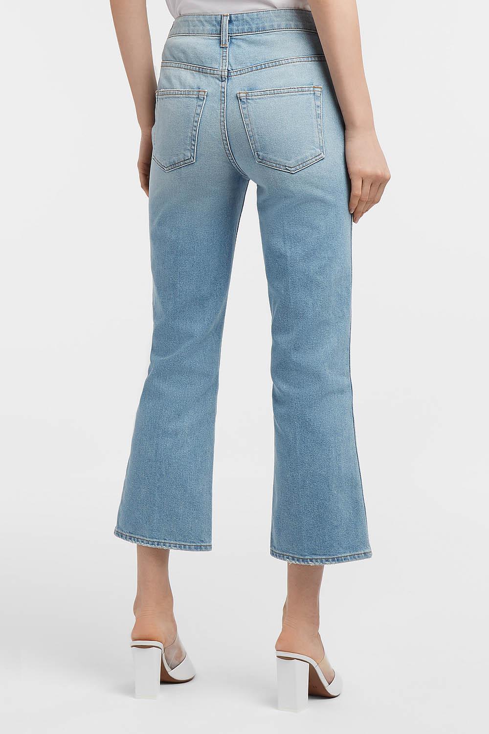 Khaite Denim Benny Cropped Flared Jeans in Blue - Lyst