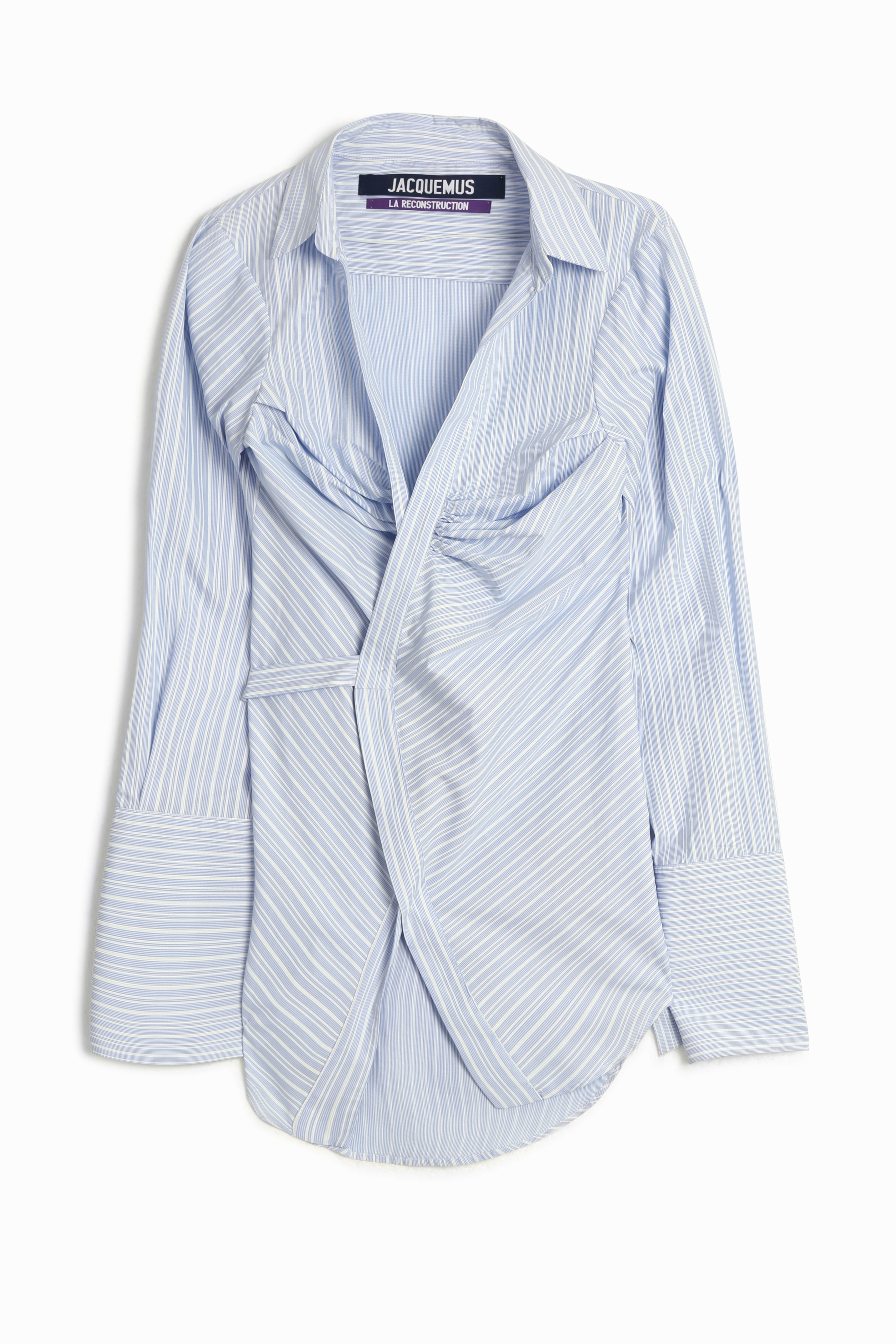  Jacquemus  Stripe Wrap Shirt  Dress  in Blue Lyst