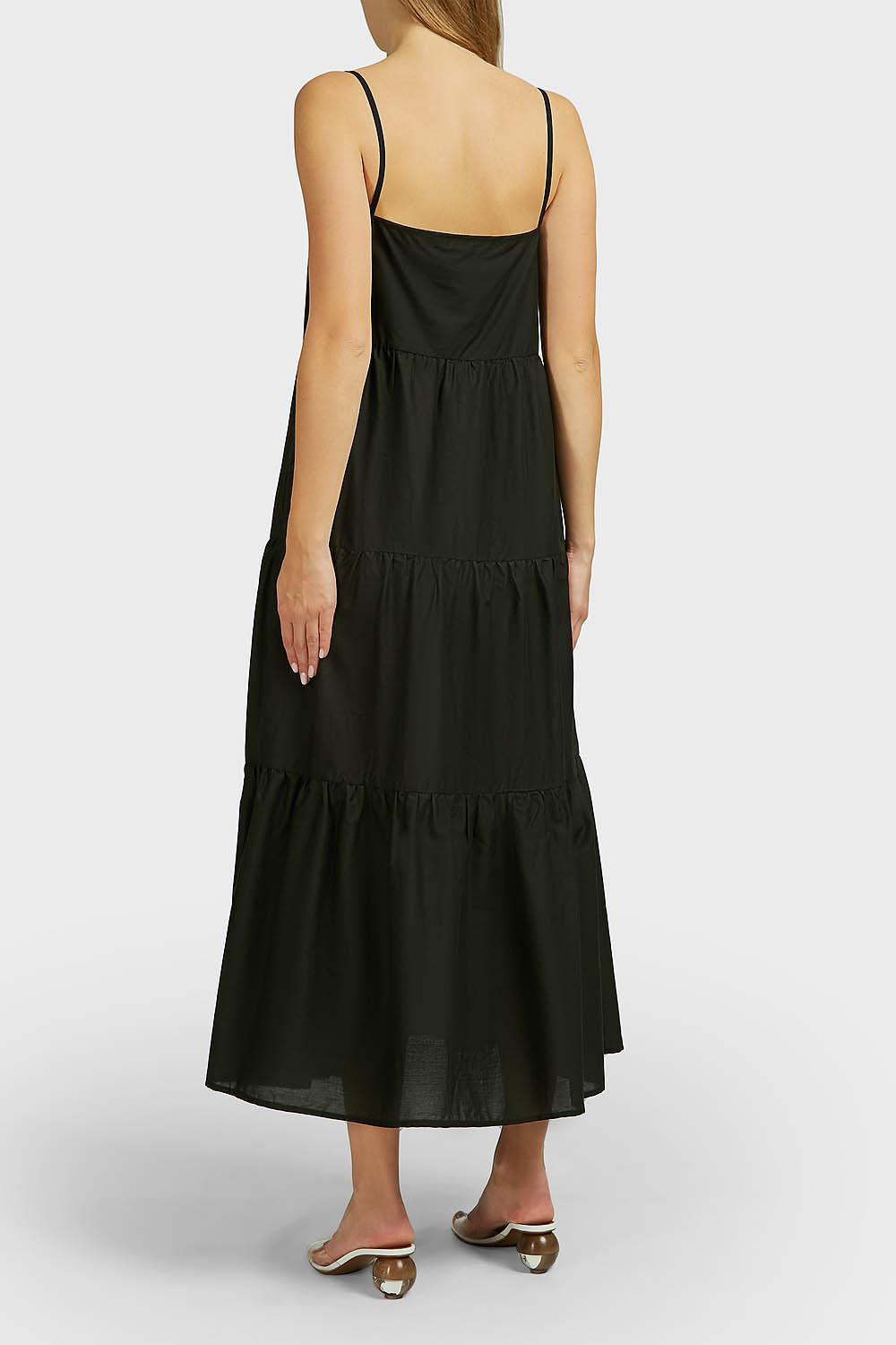 Matteau The Tiered Cotton Maxi Dress in Black - Lyst