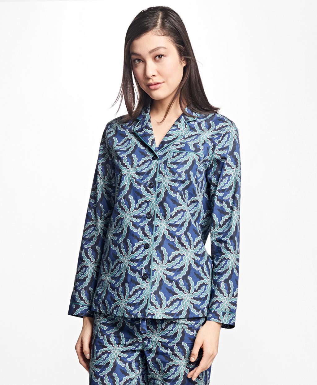 Lyst - Brooks Brothers Palm Tree Print Supima® Cotton Pajama Set in Blue