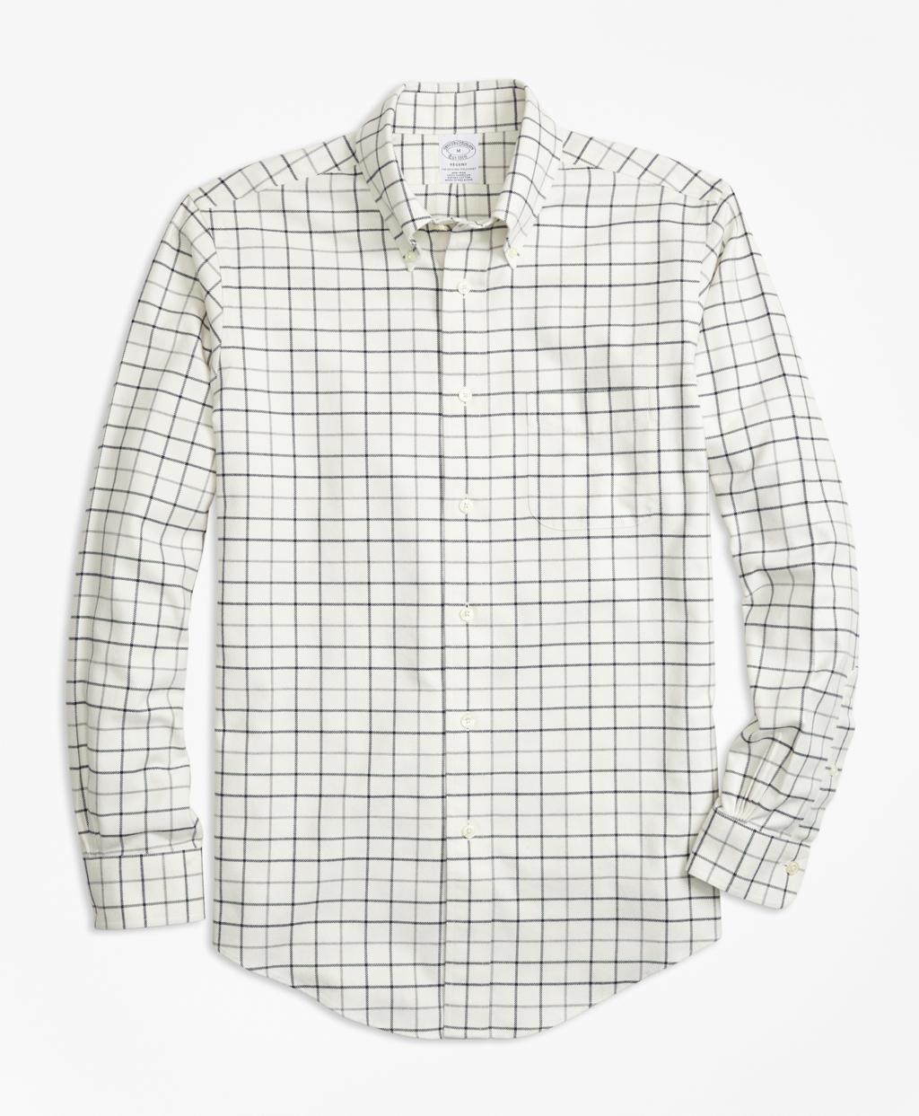 Brooks Brothers Non-iron Regent Fit Tattersall Flannel Sport Shirt in ...