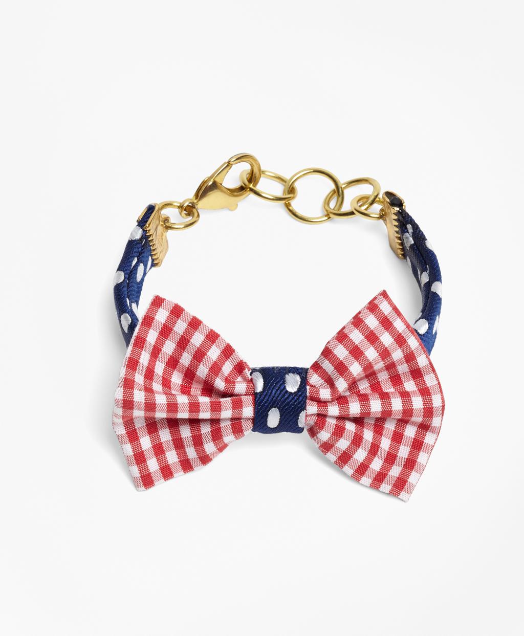 Lyst Brooks Brothers Kiel James Patrick Gingham And Polka Dot Bow Brooks Brothers Women S Blue Kiel James Patrick Gingham And Polka Dot Bow Tie Bracelet