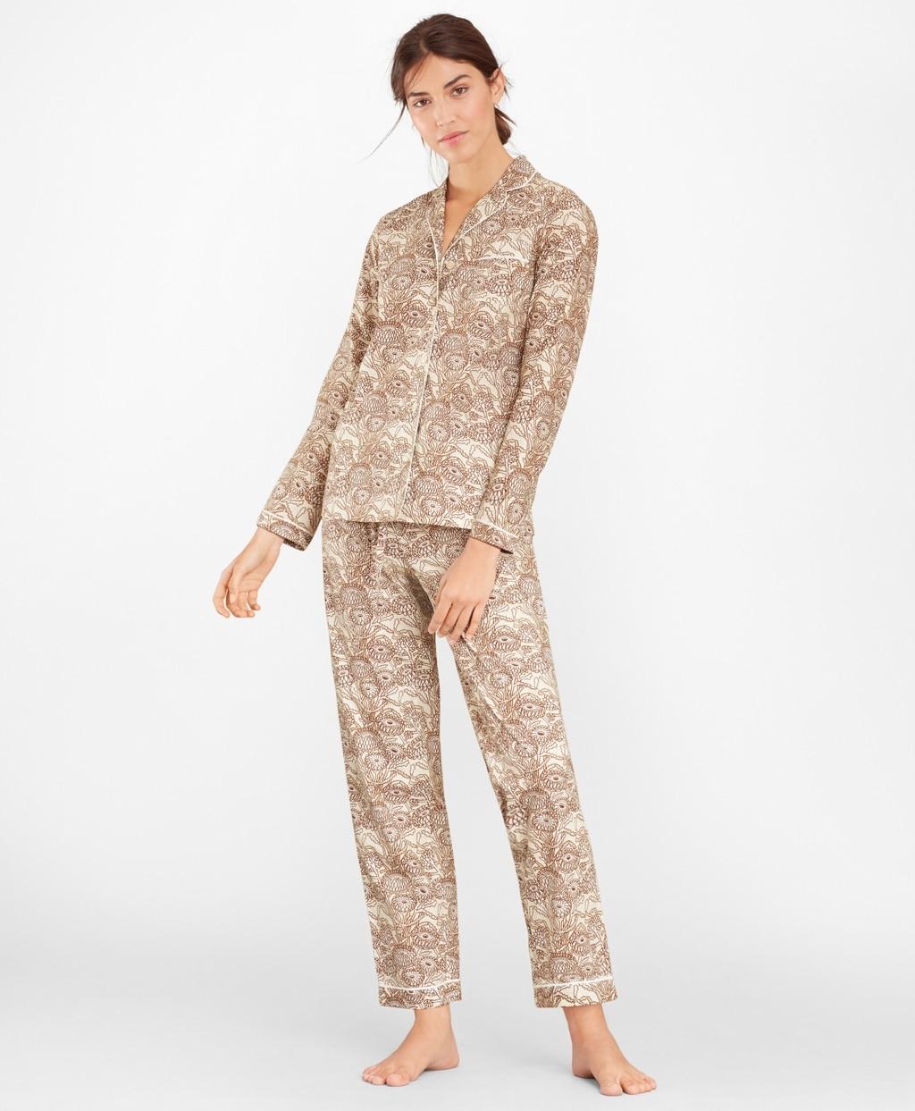 Brooks Brothers Floral-print Supima Cotton Poplin Pajama Set in Ivory ...