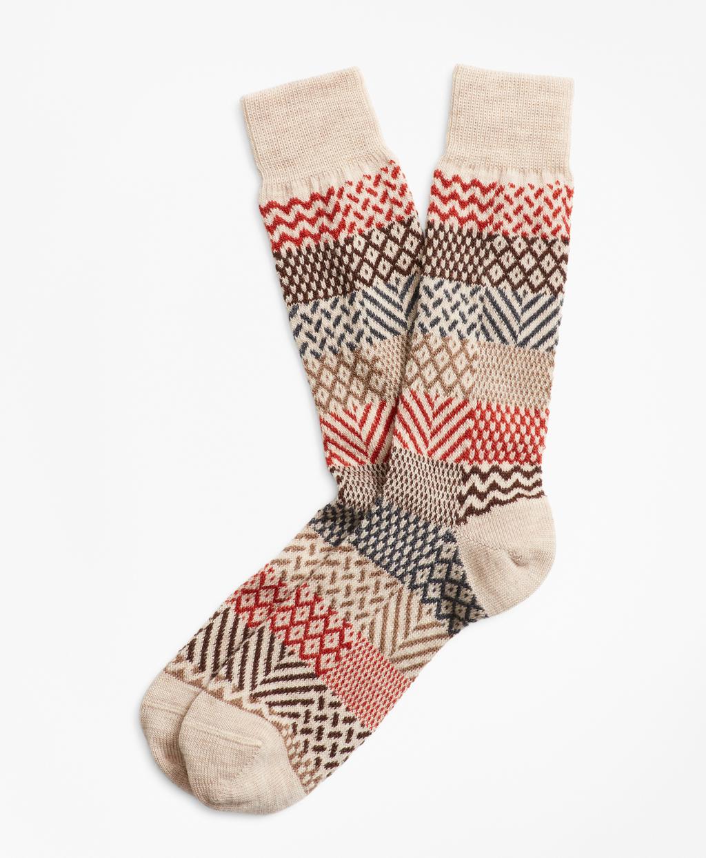 Brooks Brothers Wool Multi-patchwork Crew Socks for Men - Lyst