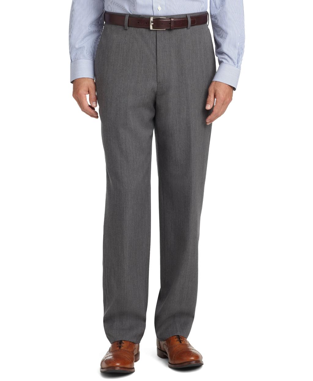 Brooks brothers Madison Fit Plain-front Unfinished Gabardine Trousers