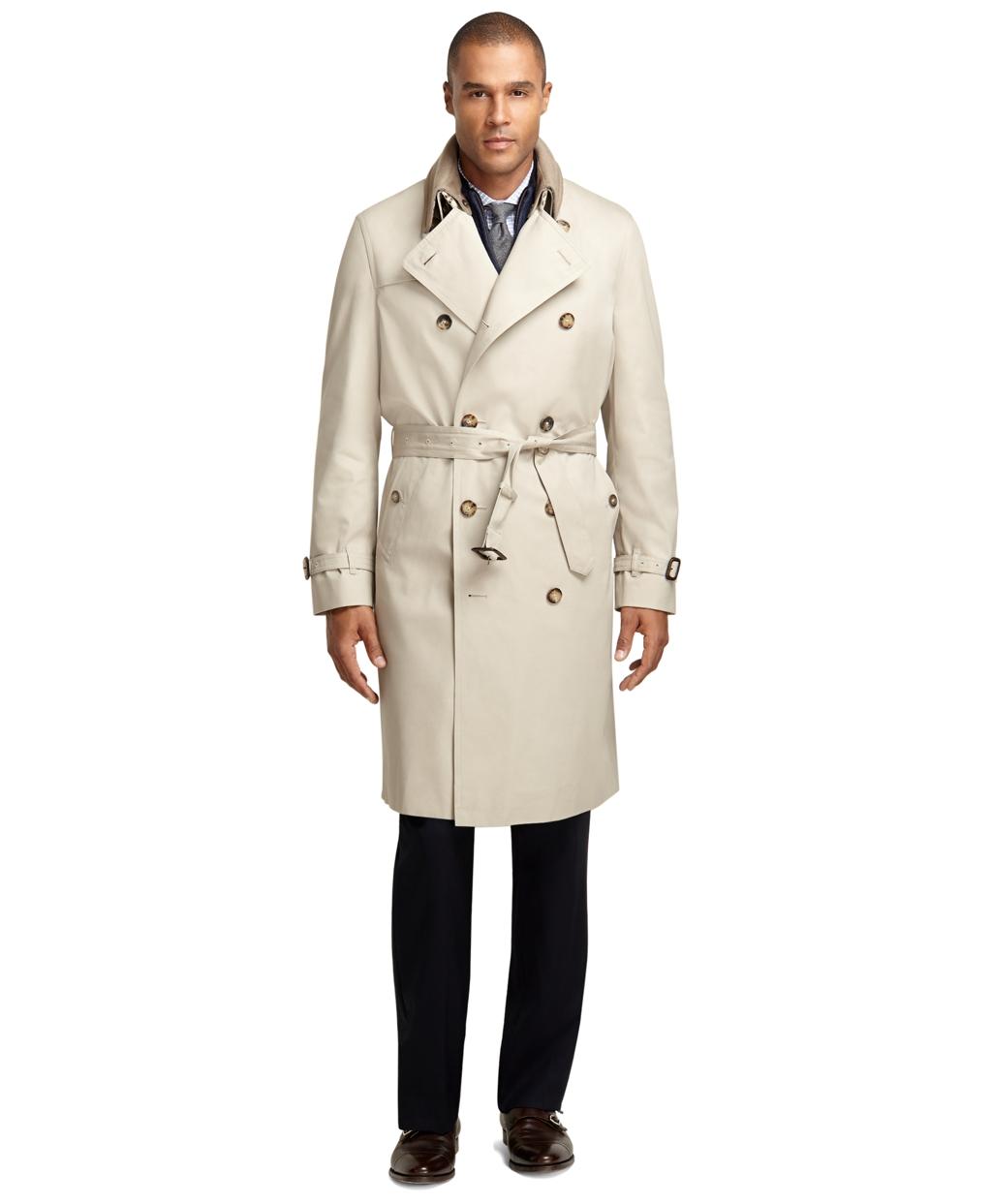Lyst - Brooks Brothers Double-Breasted Khaki Trench in Natural for Men