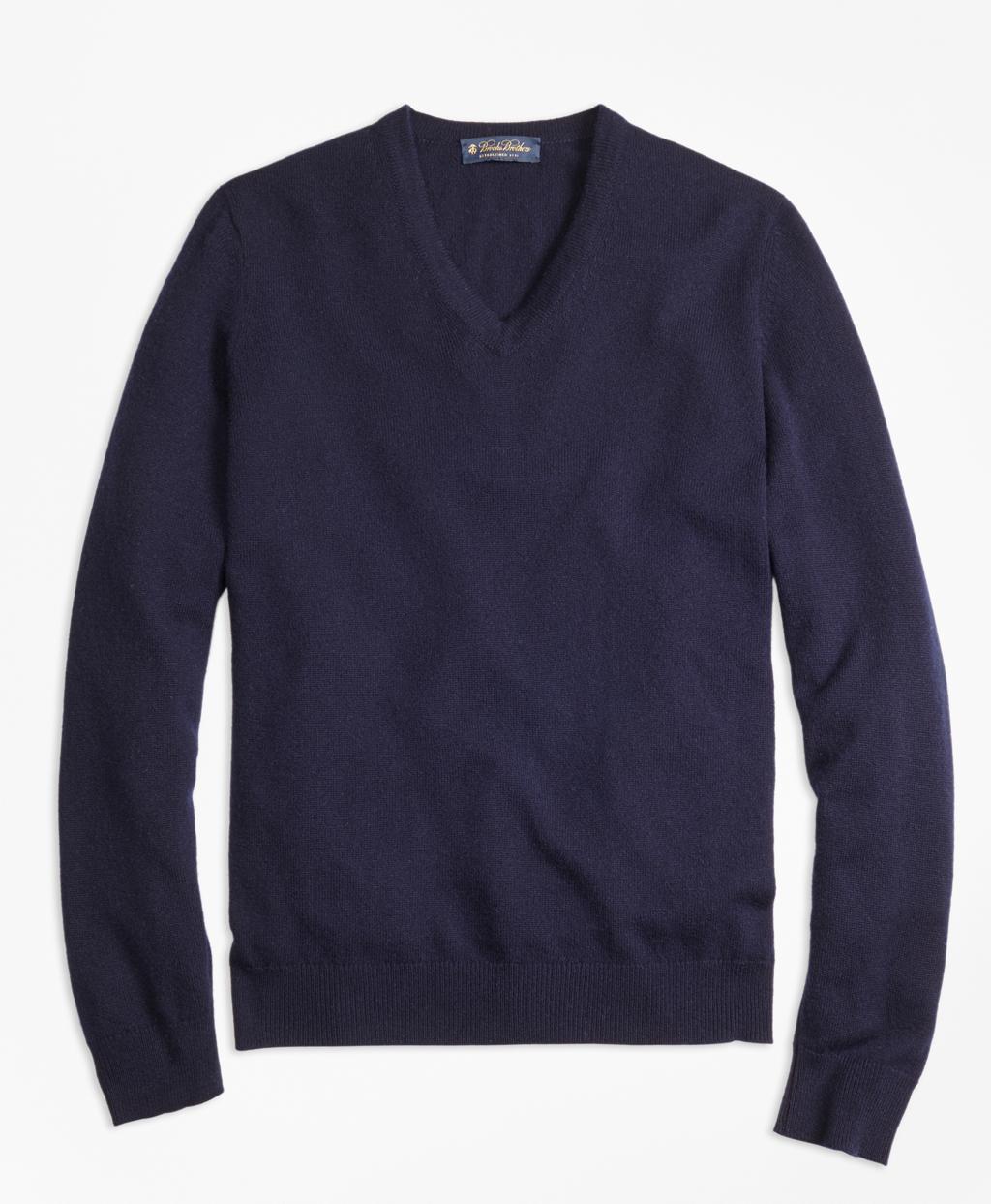 Lyst - Brooks Brothers Cashmere V-neck Sweater-basic Colors in Blue for ...