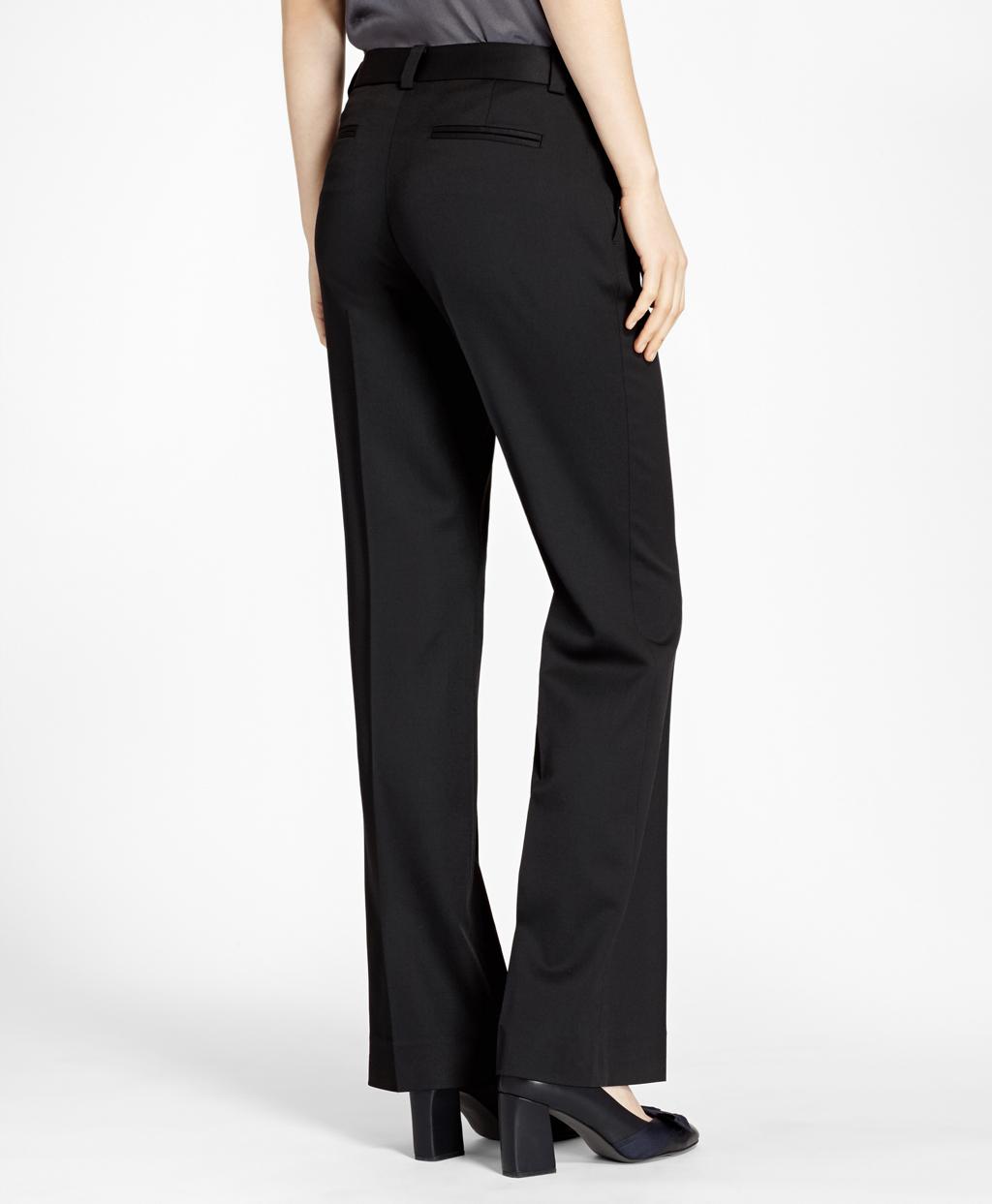 Lyst - Brooks Brothers Red Fleece Stretch Wide-leg Pants in Black