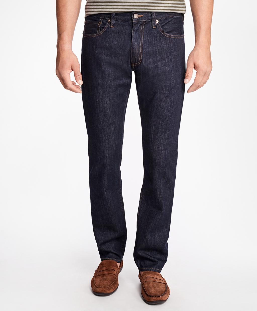 Brooks Brothers Supima Stretch Denim Slim Fit Jeans in Dark Rinse (Blue ...