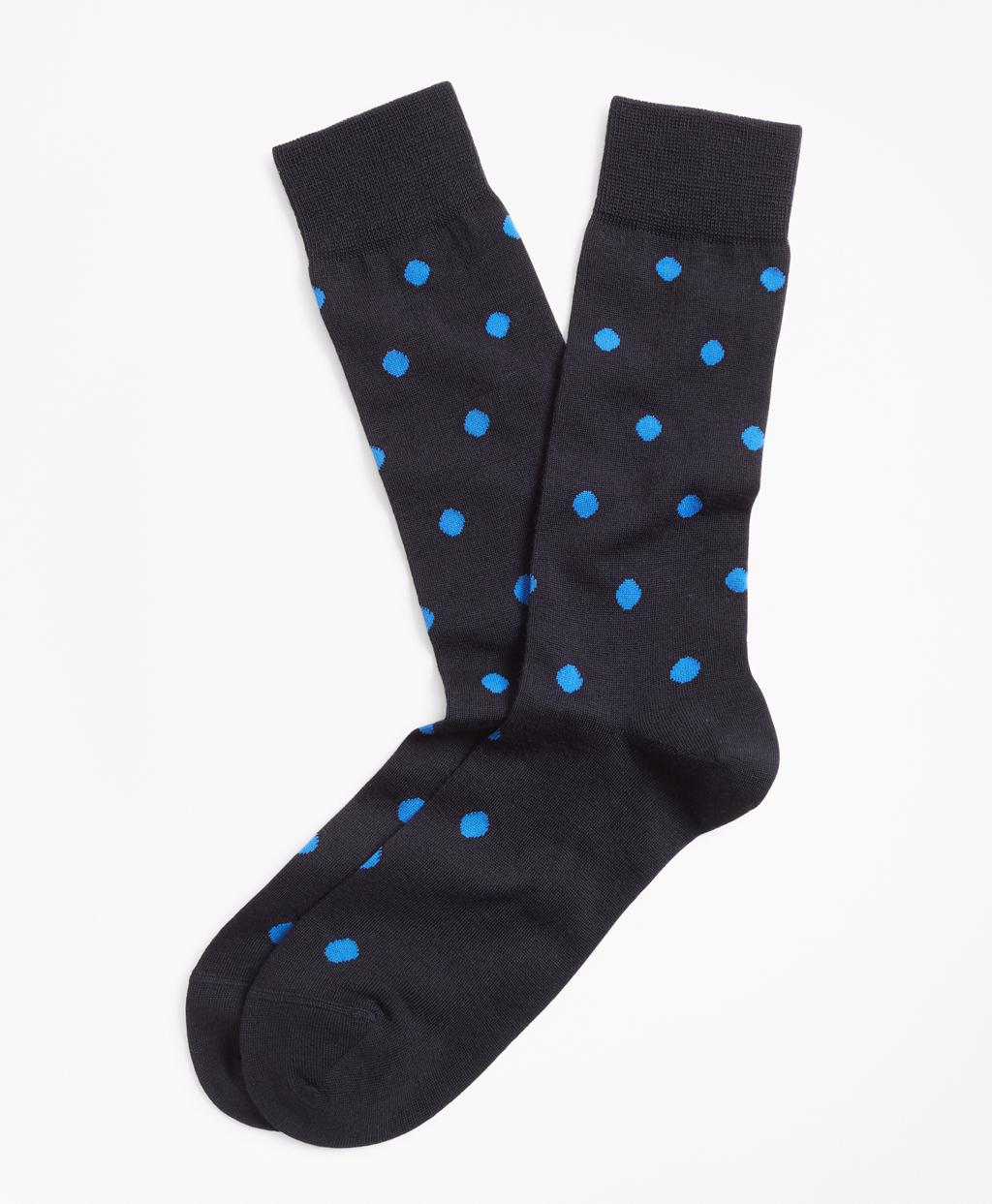 Brooks Brothers Wool Dot Crew Socks in Navy-Blue (Blue) for Men - Save ...