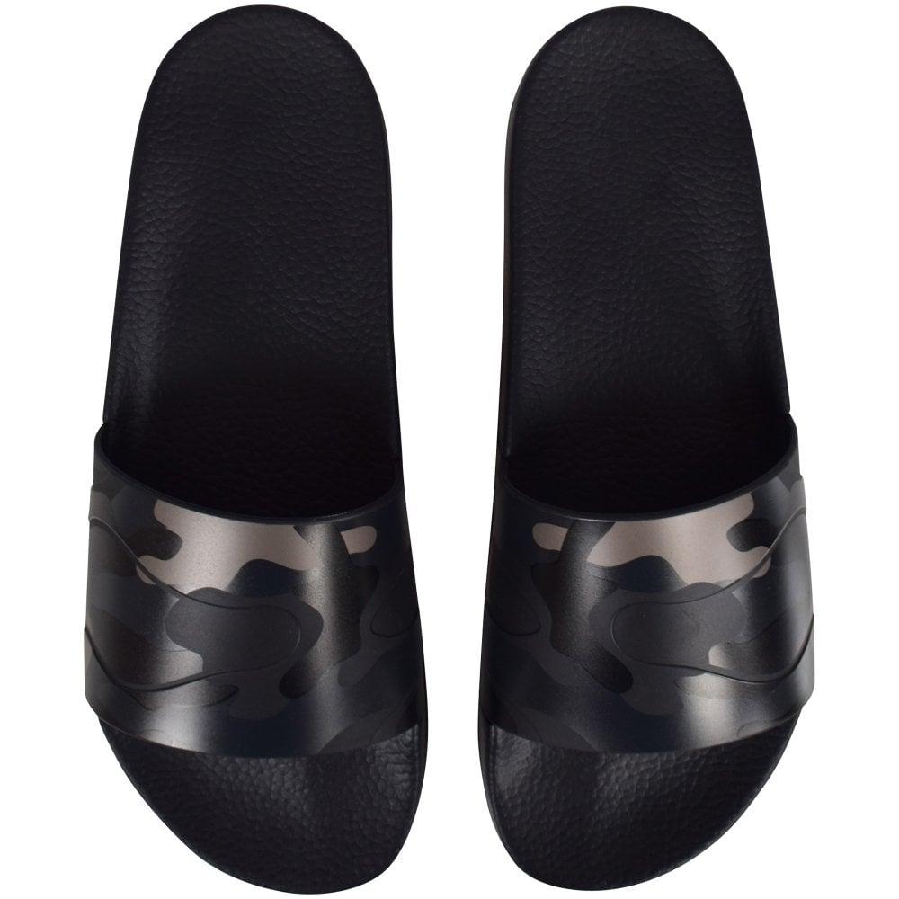 Valentino Black Camo Sliders in Black for Men - Lyst