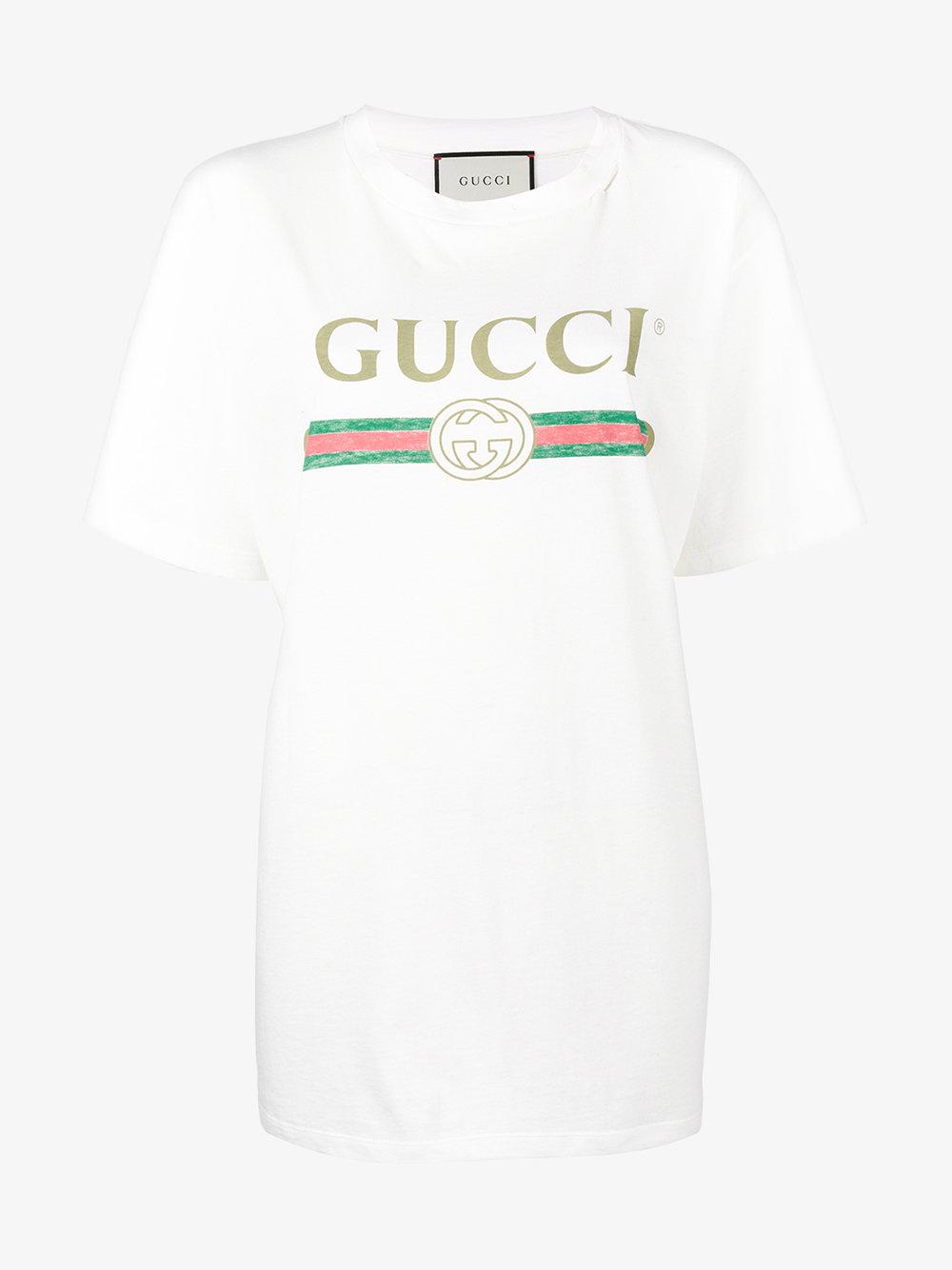 Lyst - Gucci Print Printed T-shirt in White
