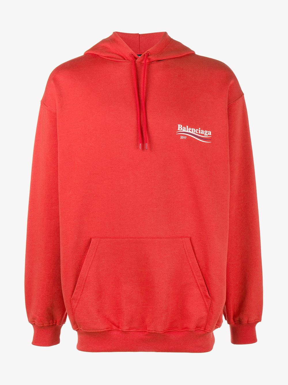 Lyst - Balenciaga Campaign Oversized Hoodie in Red for Men