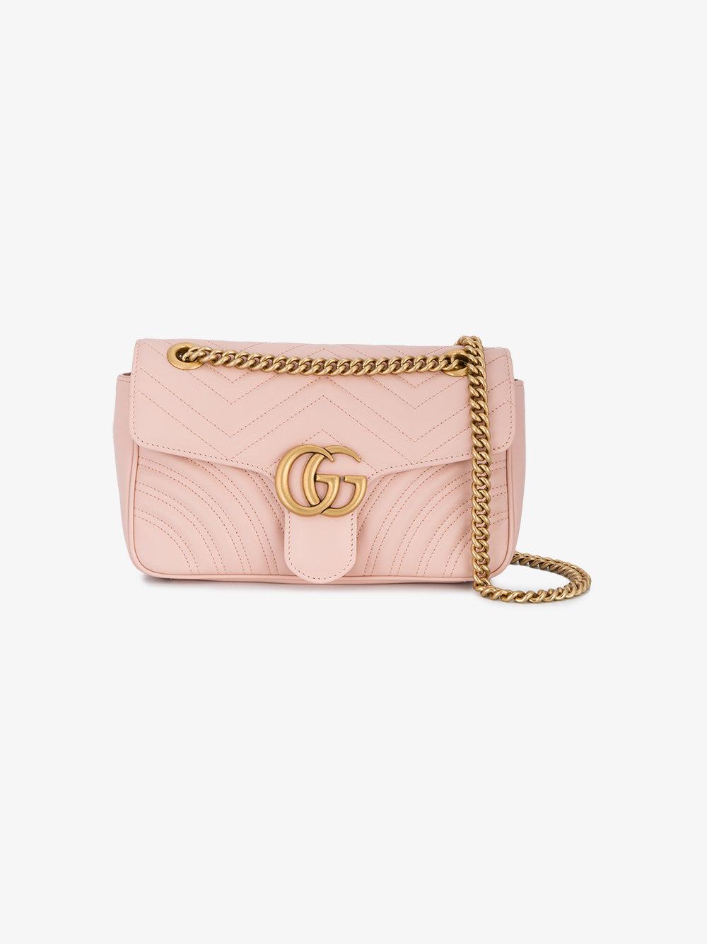 Gucci Pink Marmont Medium Shoulder Bag in Pink - Lyst