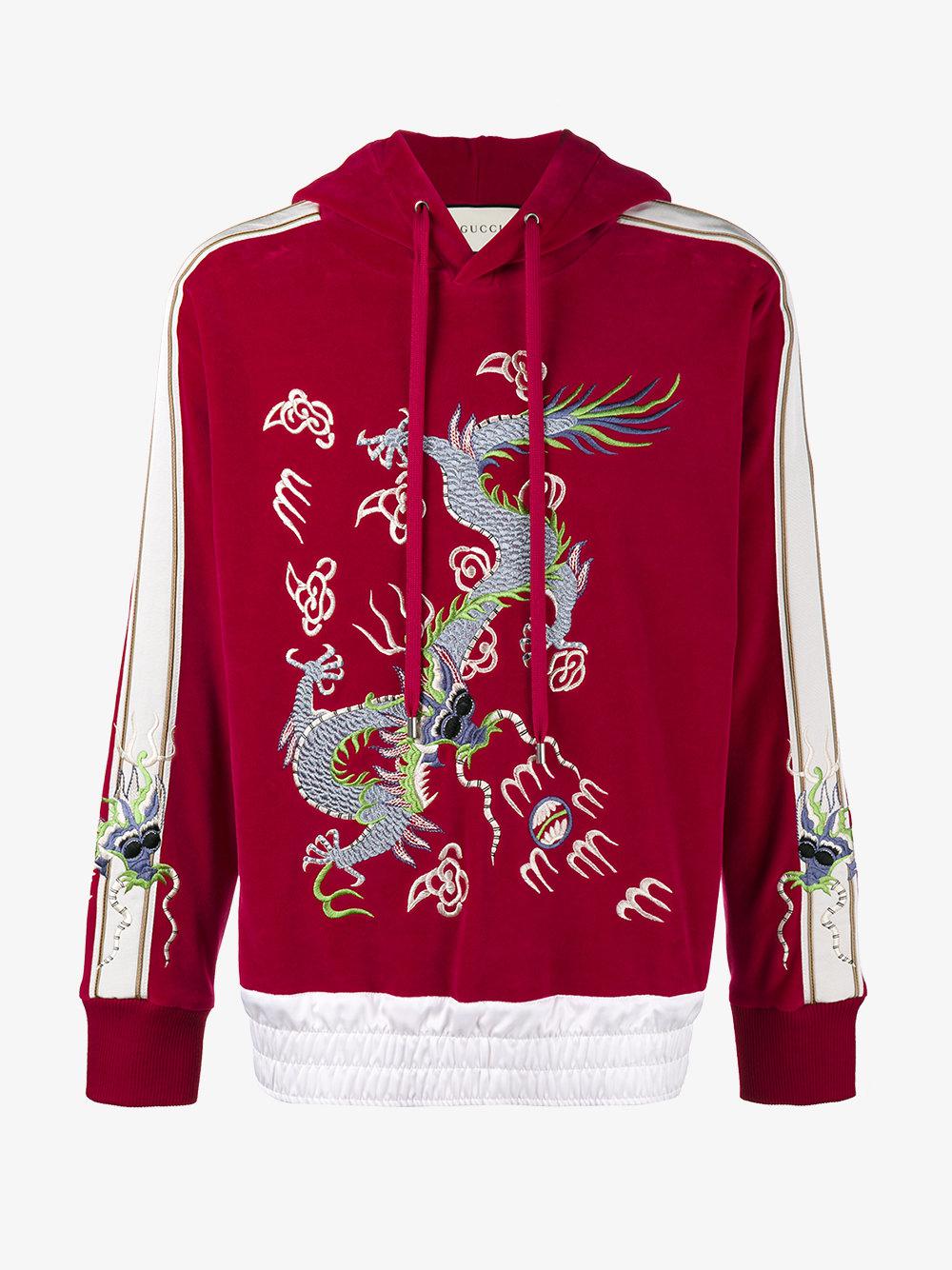 embroidered dragon hoodie