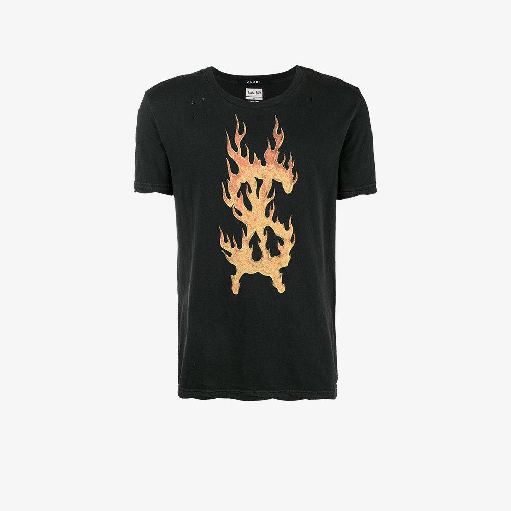 Lyst - Ksubi X Travis Scott Flaming Dollar T-shirt in Black for Men