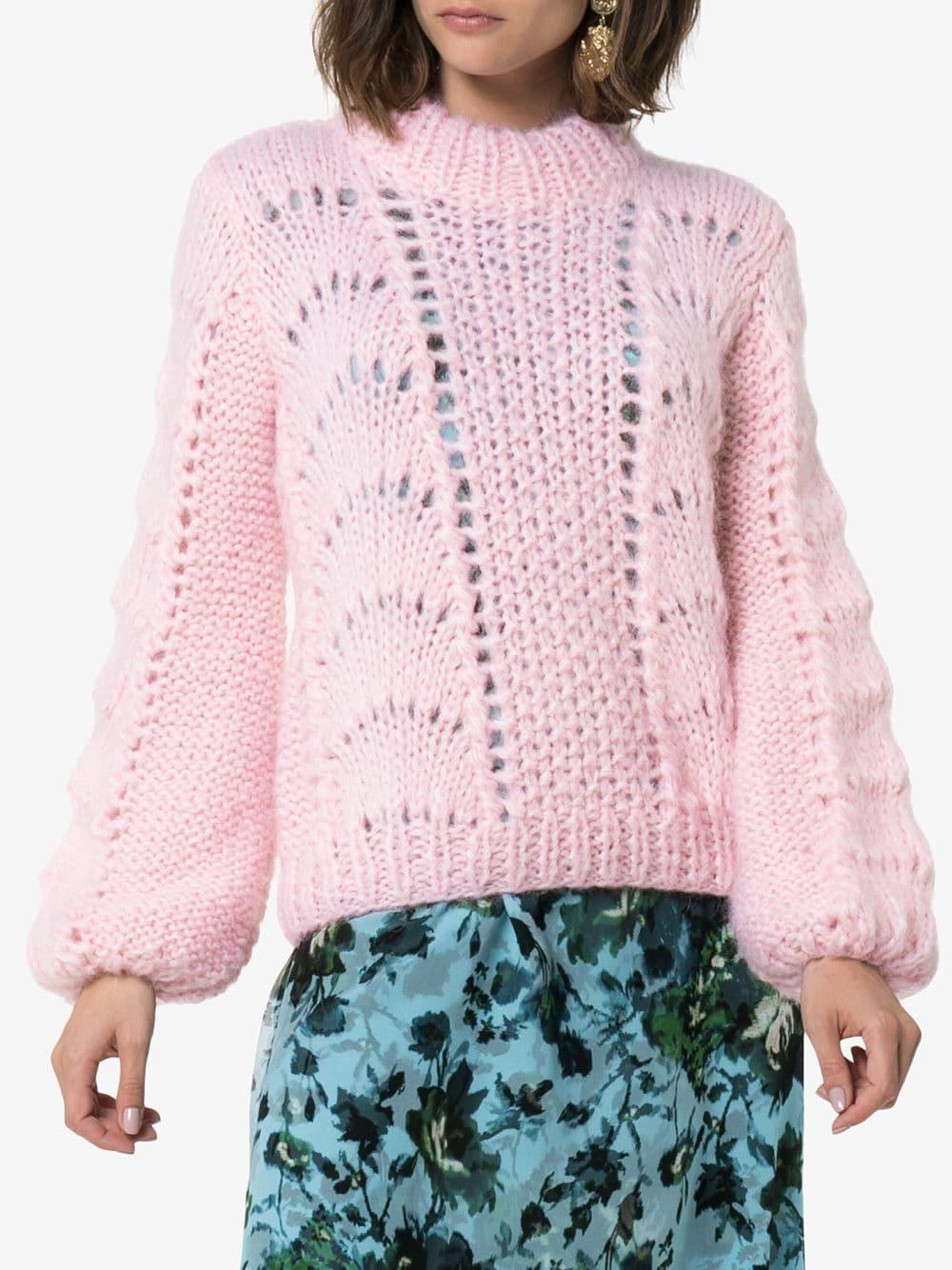 ganni linen knit top