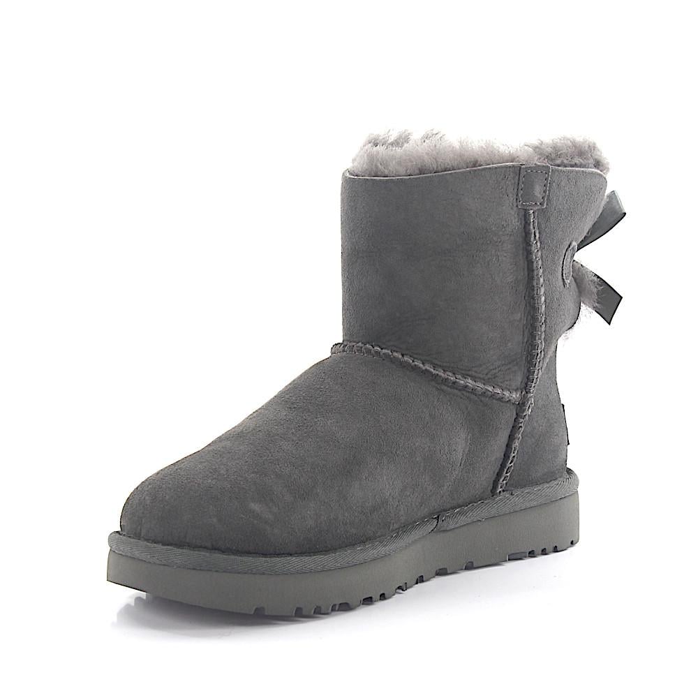 Lyst - Ugg Ankle Boots Mini Bailey Suede Grey Lamb Fur in Gray