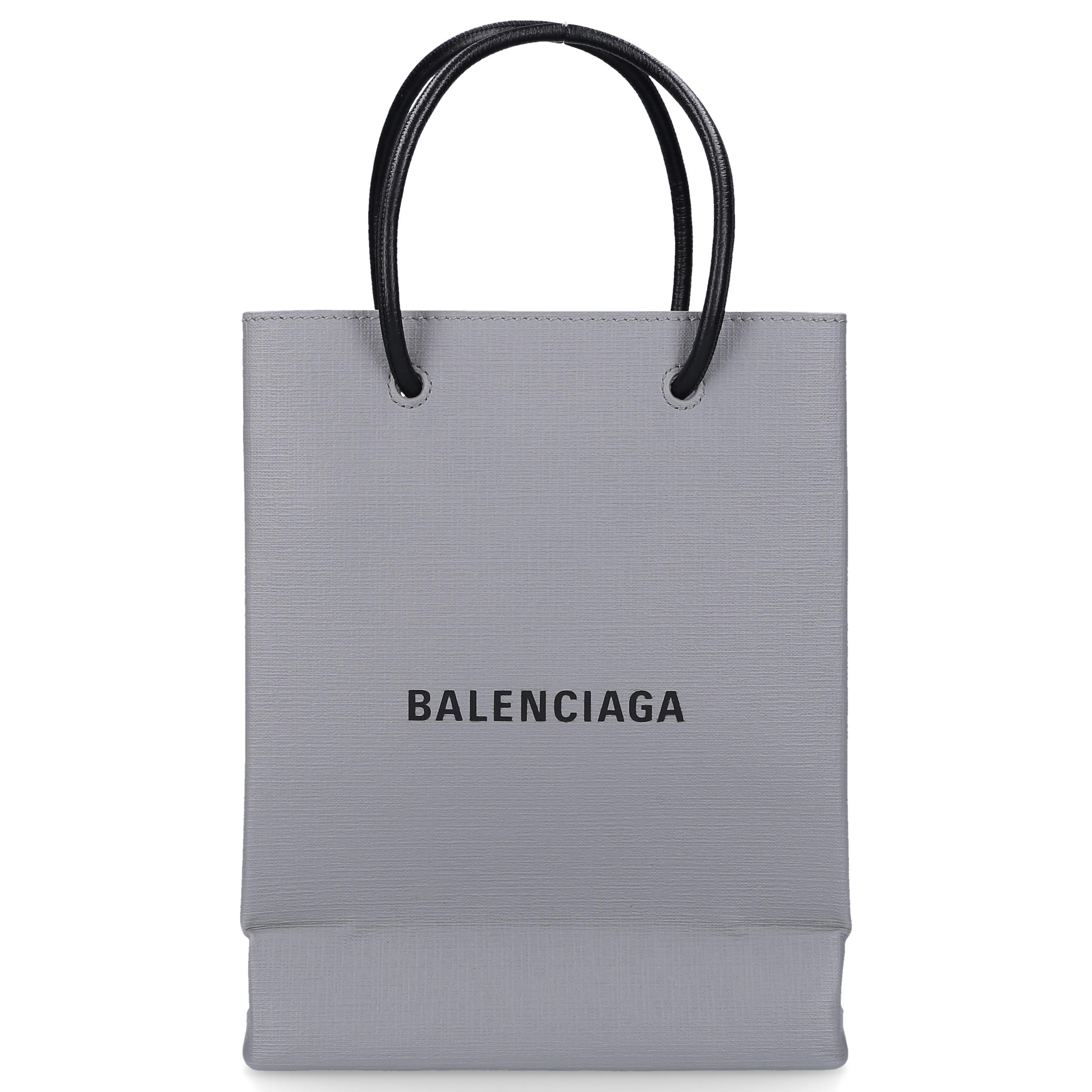Balenciaga Handbag Shopping Tote Xxs Leather Logo Grey in Gray - Lyst
