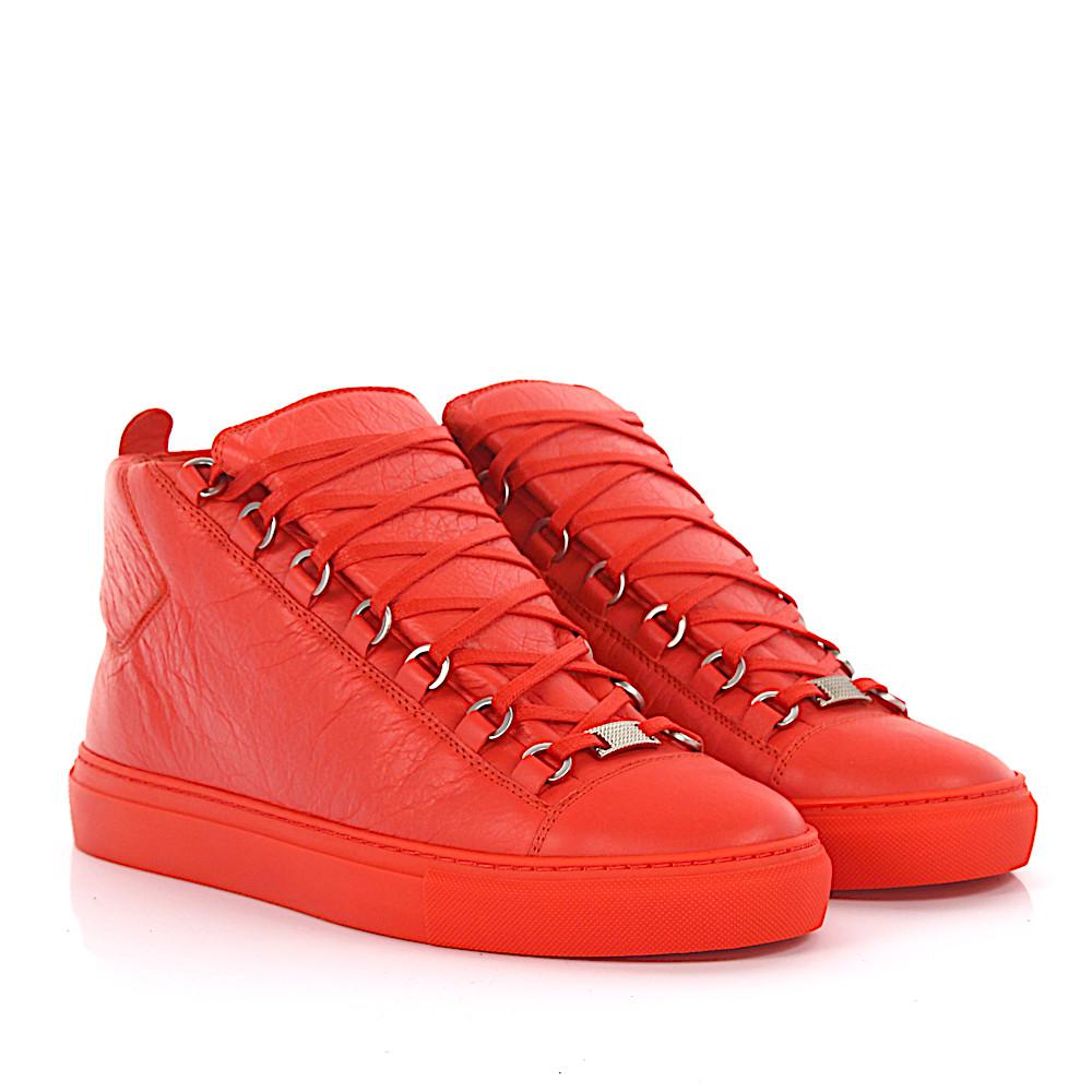 Lyst Balenciaga Sneakers High Arena Leather Orange in
