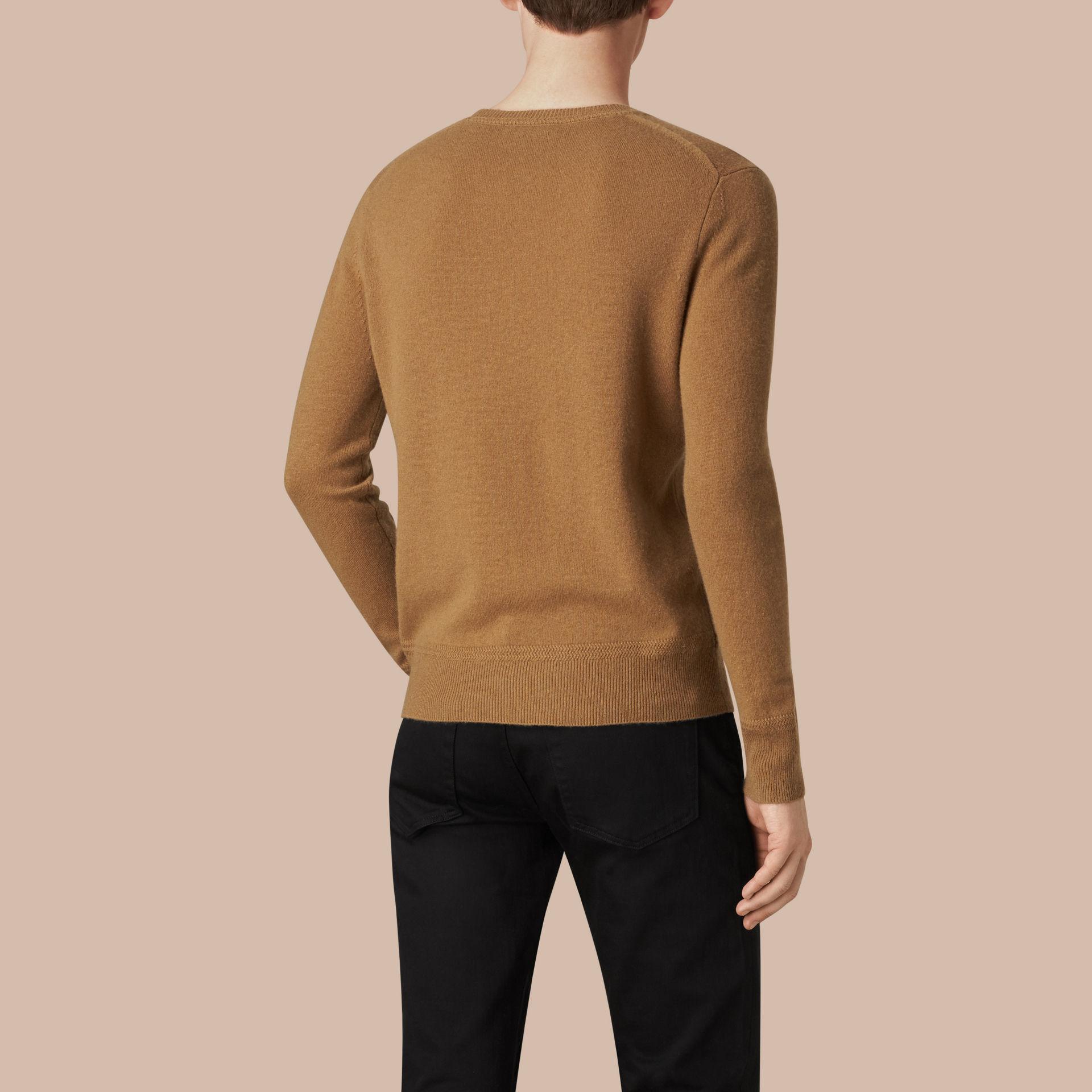 Lyst - Burberry Crew Neck Cashmere Sweater Mid Camel in Brown for Men