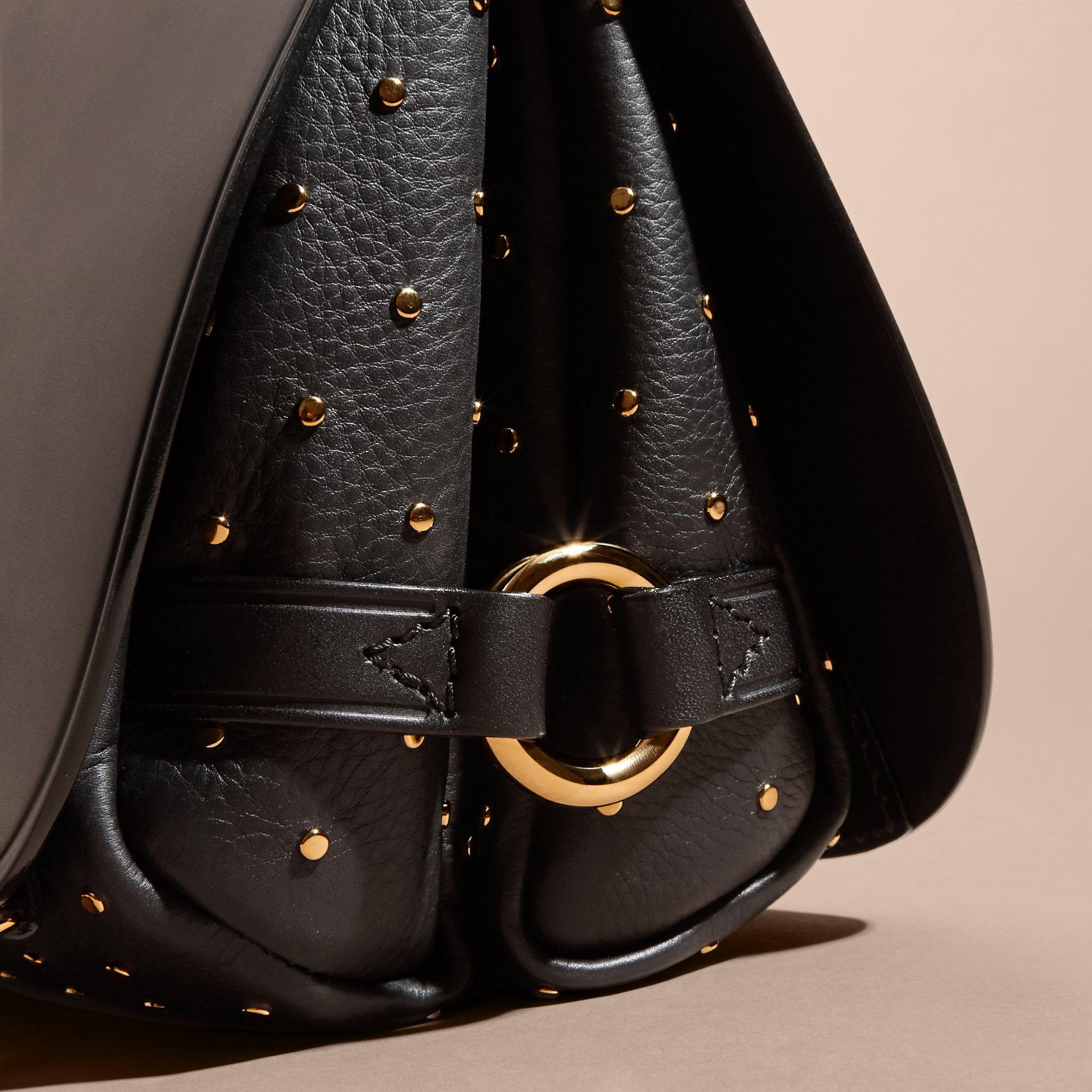 Burberry The Bridle Leather Shoulder Bag in Black - Lyst