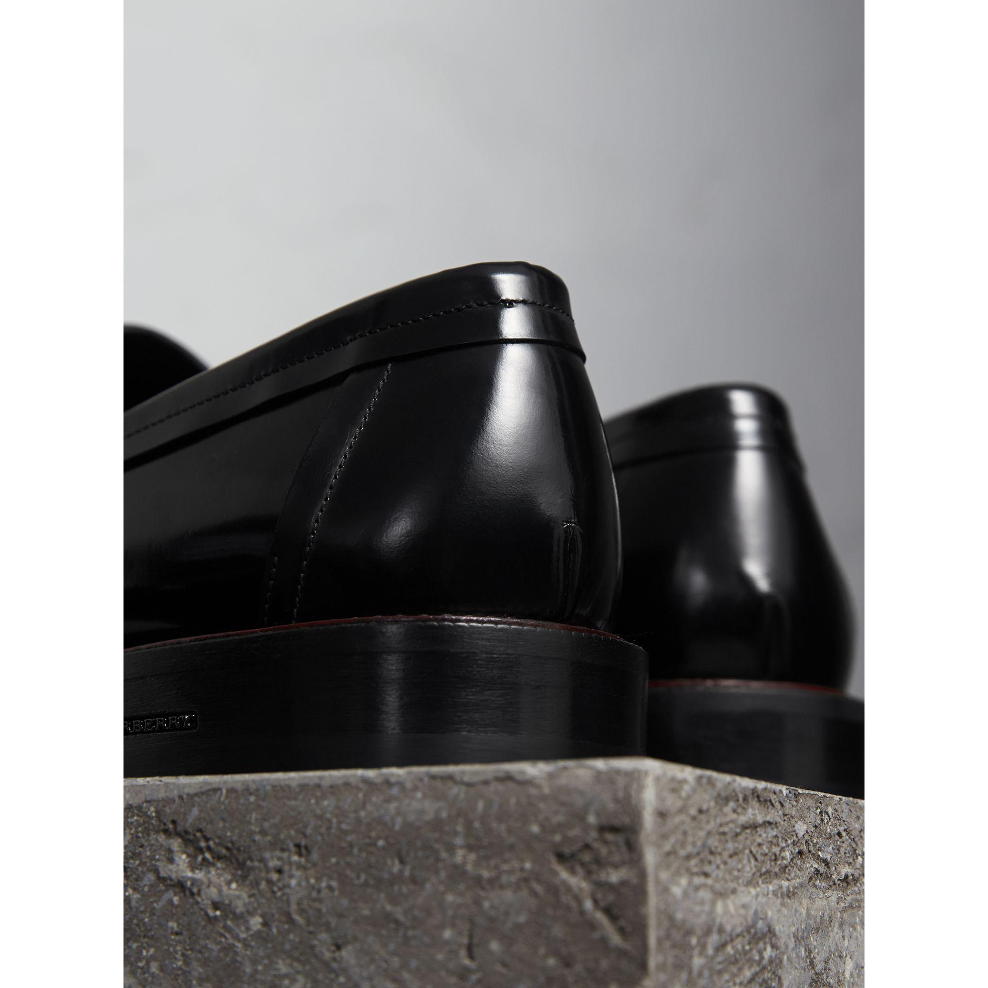 two tone penny loafers black and white