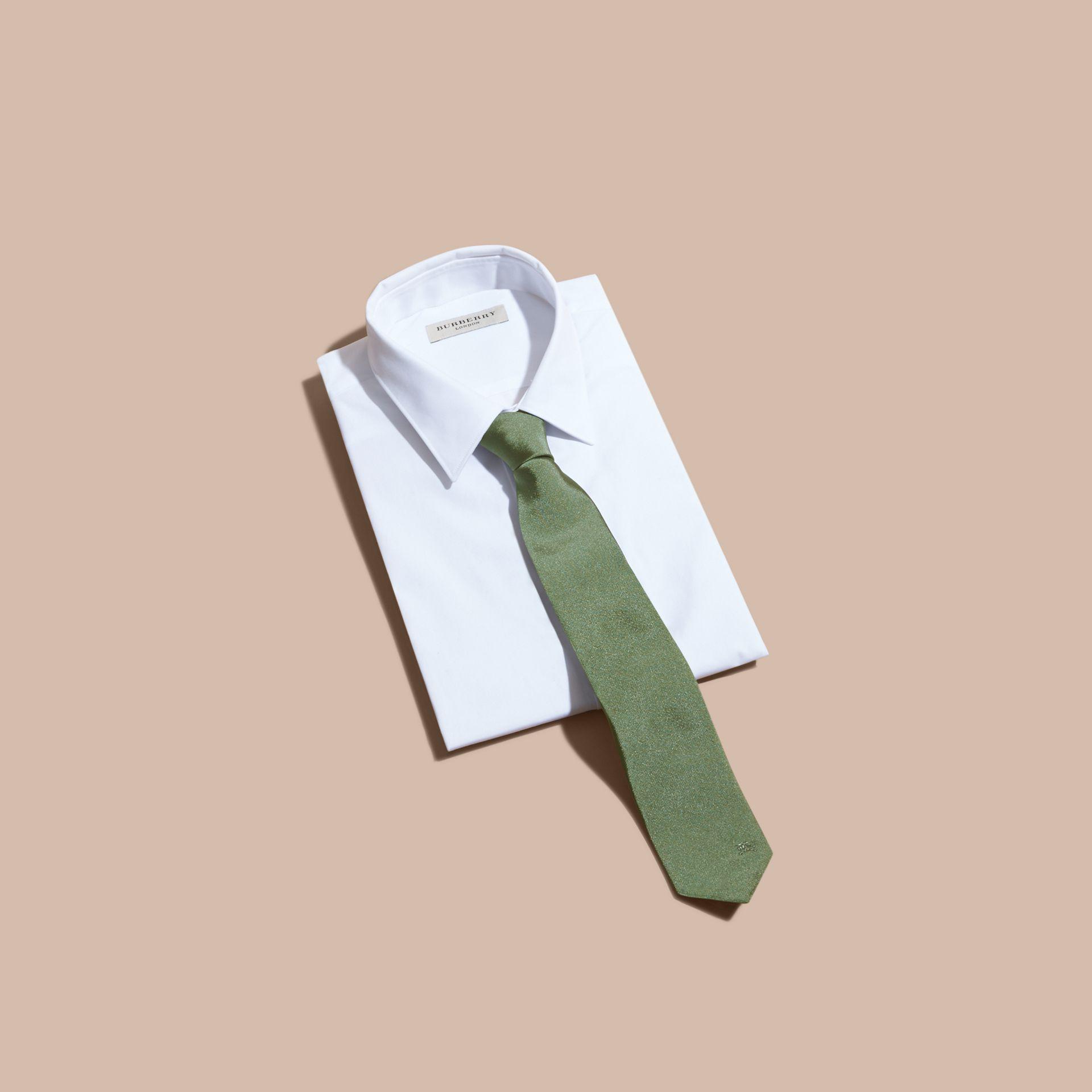 Burberry Modern Cut Silk Twill Tie Eucalyptus Green in Green for Men Lyst