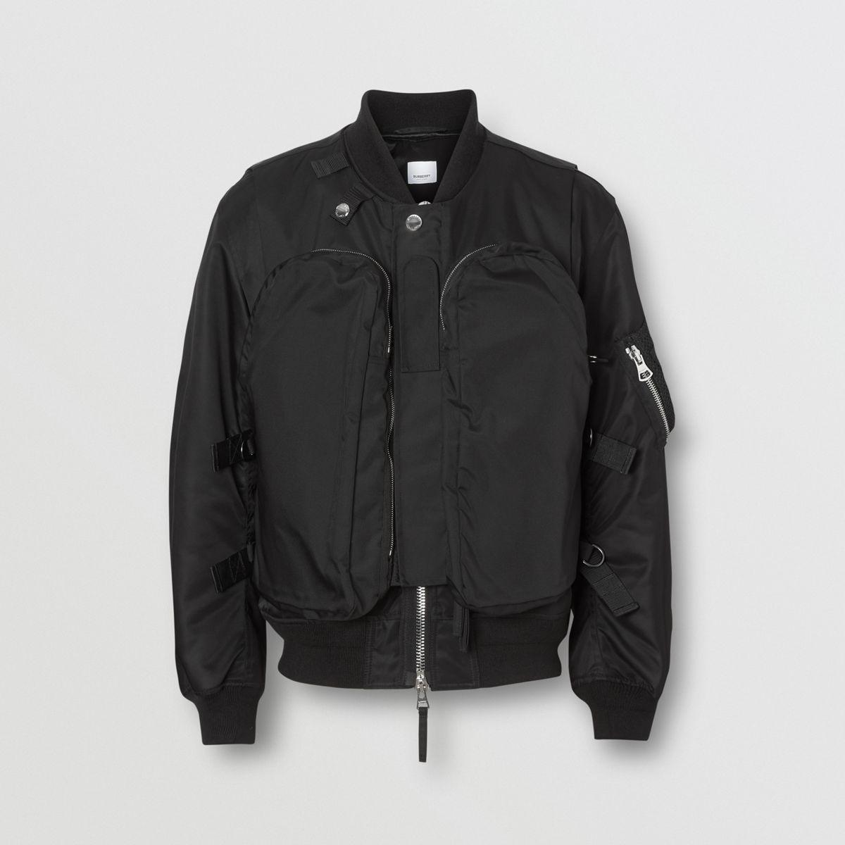 Burberry Nylon Twill Bomber Jacket With Detachable Gilet in Black for ...