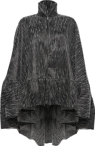 Antonio Berardi Tyvek Punched Wool Cape in Black | Lyst