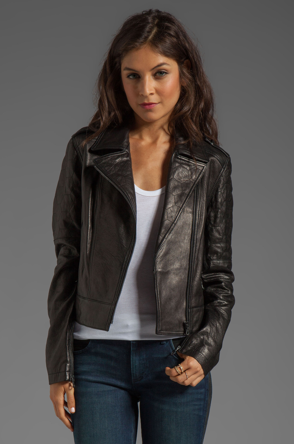Lyst Paige Sacha Leather Jacket In Black Gallery