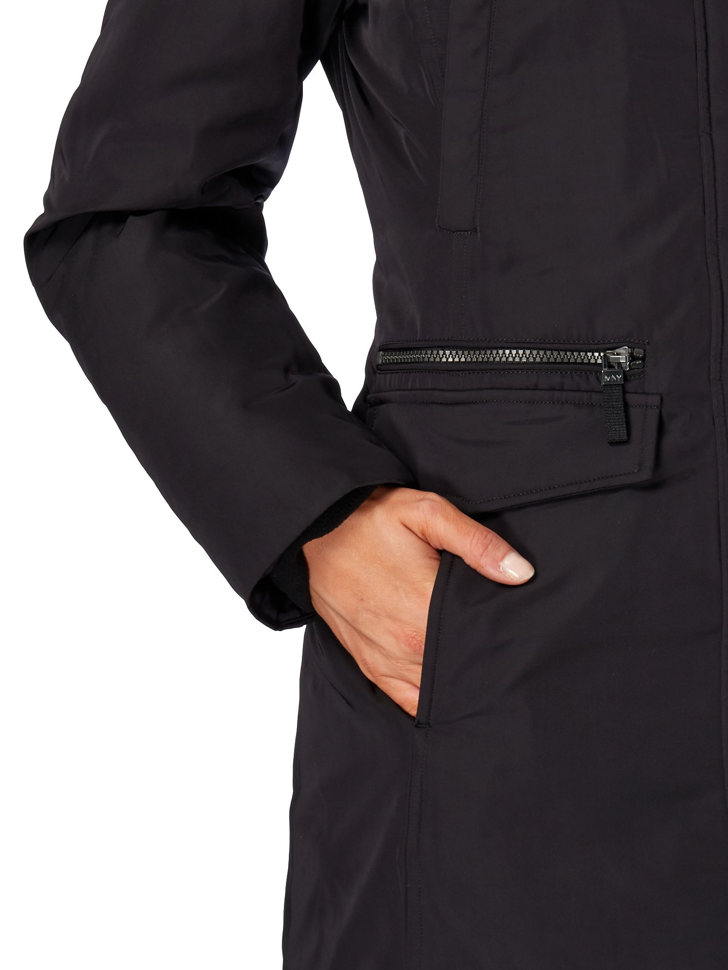 rust long padded coat