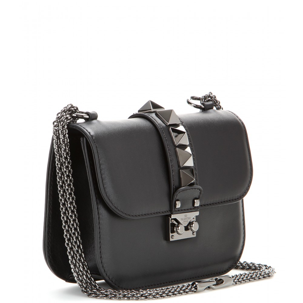 Lyst - Valentino Lock Noir Small Leather Shoulder Bag in Black