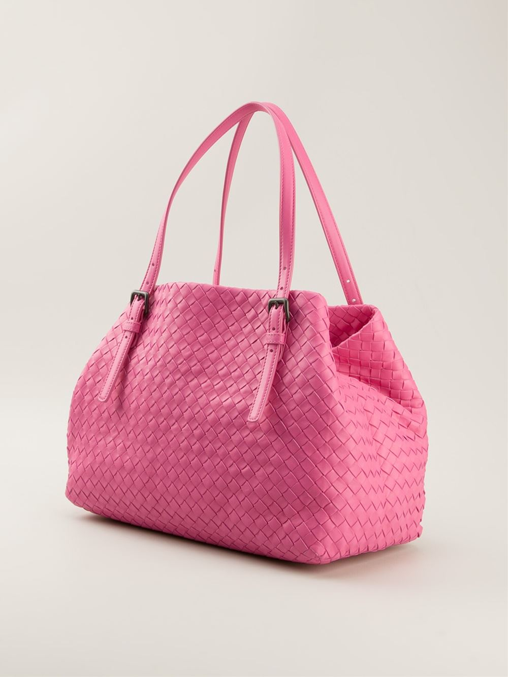 pink suede tote bag