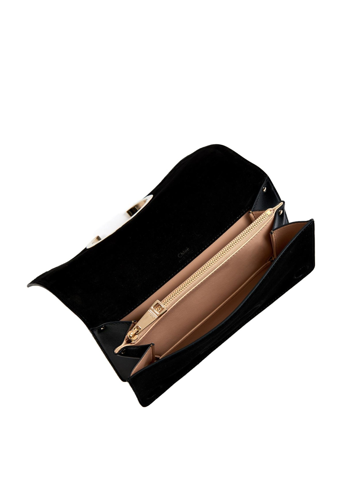 Chlo Gabrielle Leather And Suede Clutch in Black | Lyst