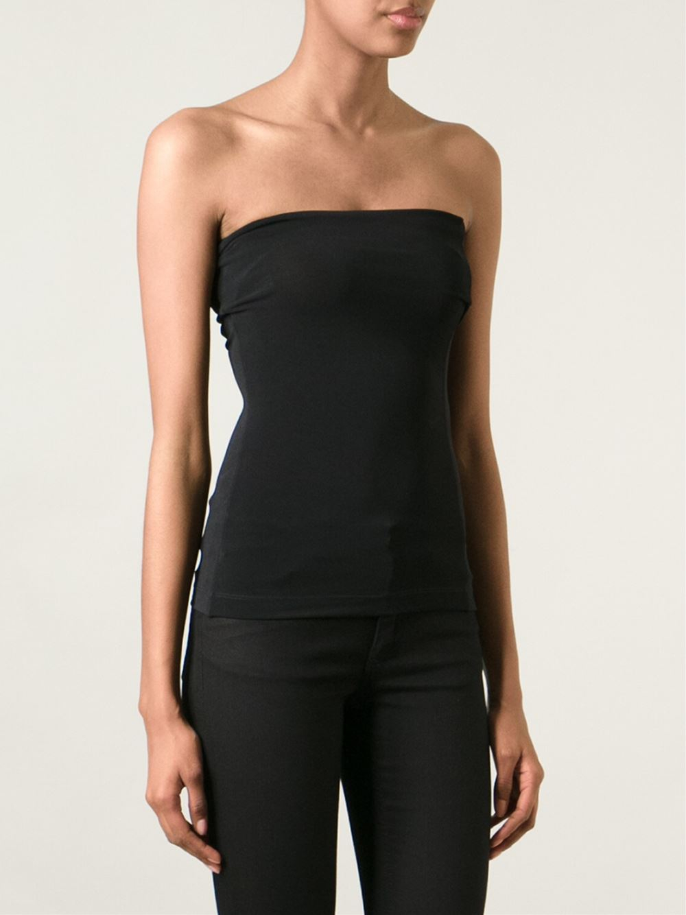 Lyst - Plein Sud Strapless Top in Black