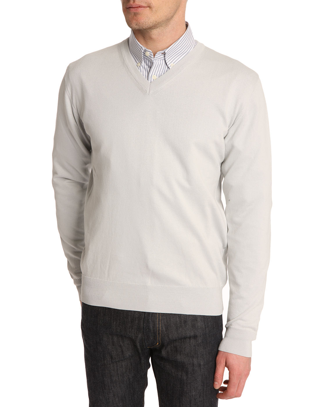 Menlook label Grey Vneck Sweater in Gray for Men (grey) Lyst