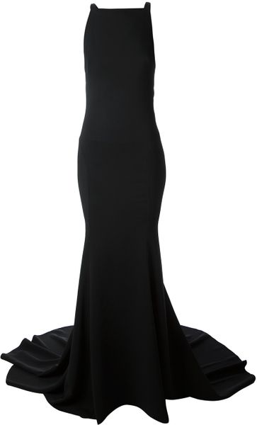 Roberto Cavalli Snake Strap Back Gown in Black | Lyst