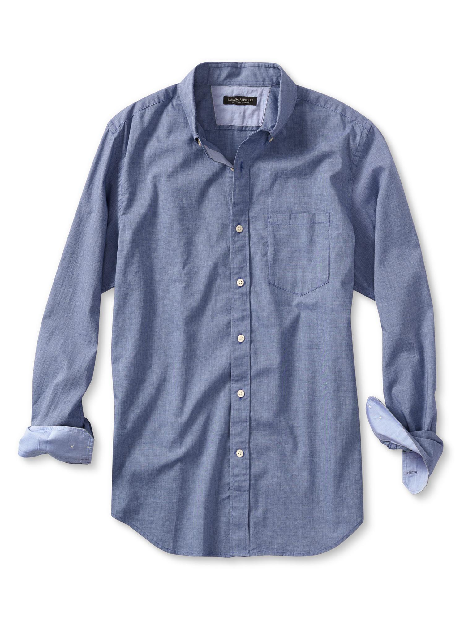 Banana Republic Slim-Fit Soft-Wash Button-Down Shirt in Blue for Men ...