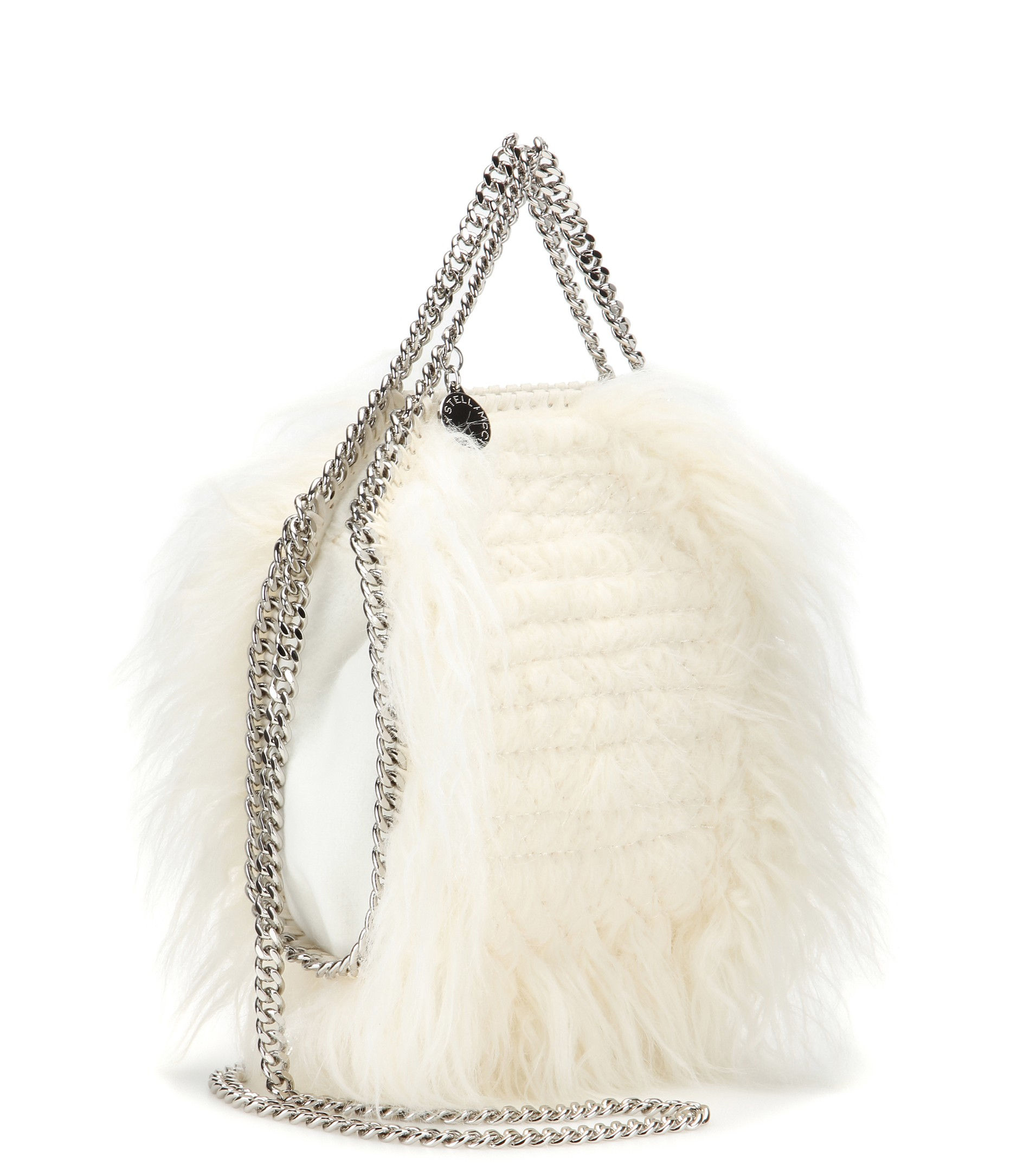 Lyst - Stella Mccartney Tiny Falabella Faux-Fur Shoulder Bag in White